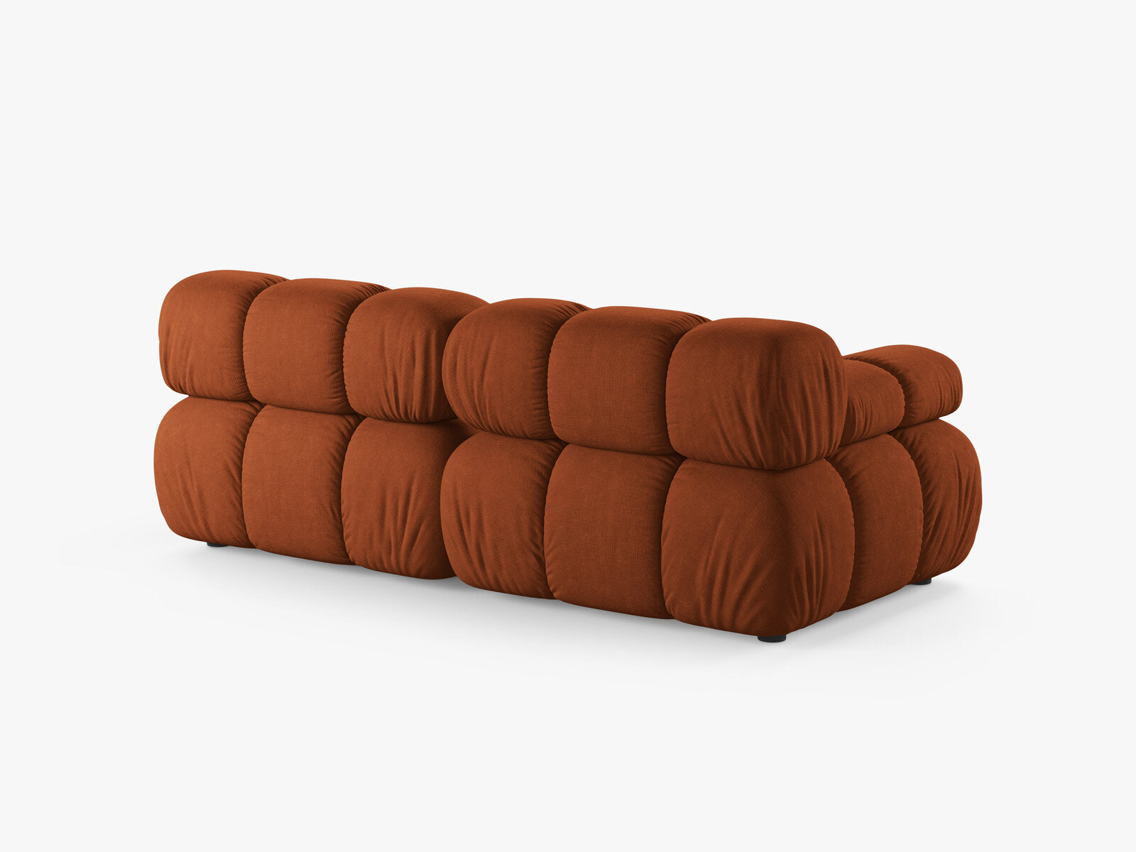 Micadoni Modulares Sofa Bellis 2-Sitzer Strukturierter Stoff Liberty Ziegel