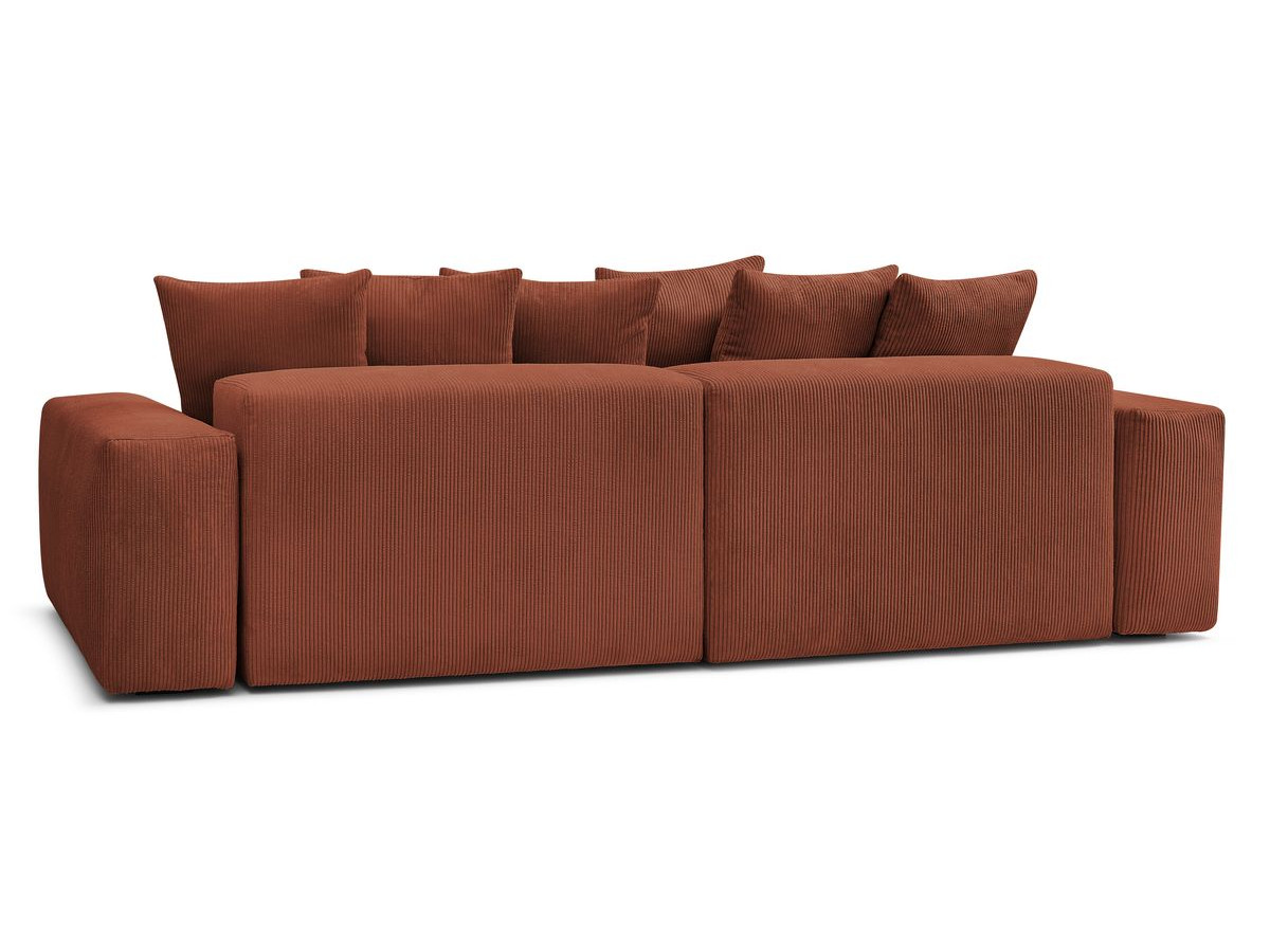 Bobochic Voltaire Ecksofa mit Pouf 310 × 174 cm Cordsamt Orange