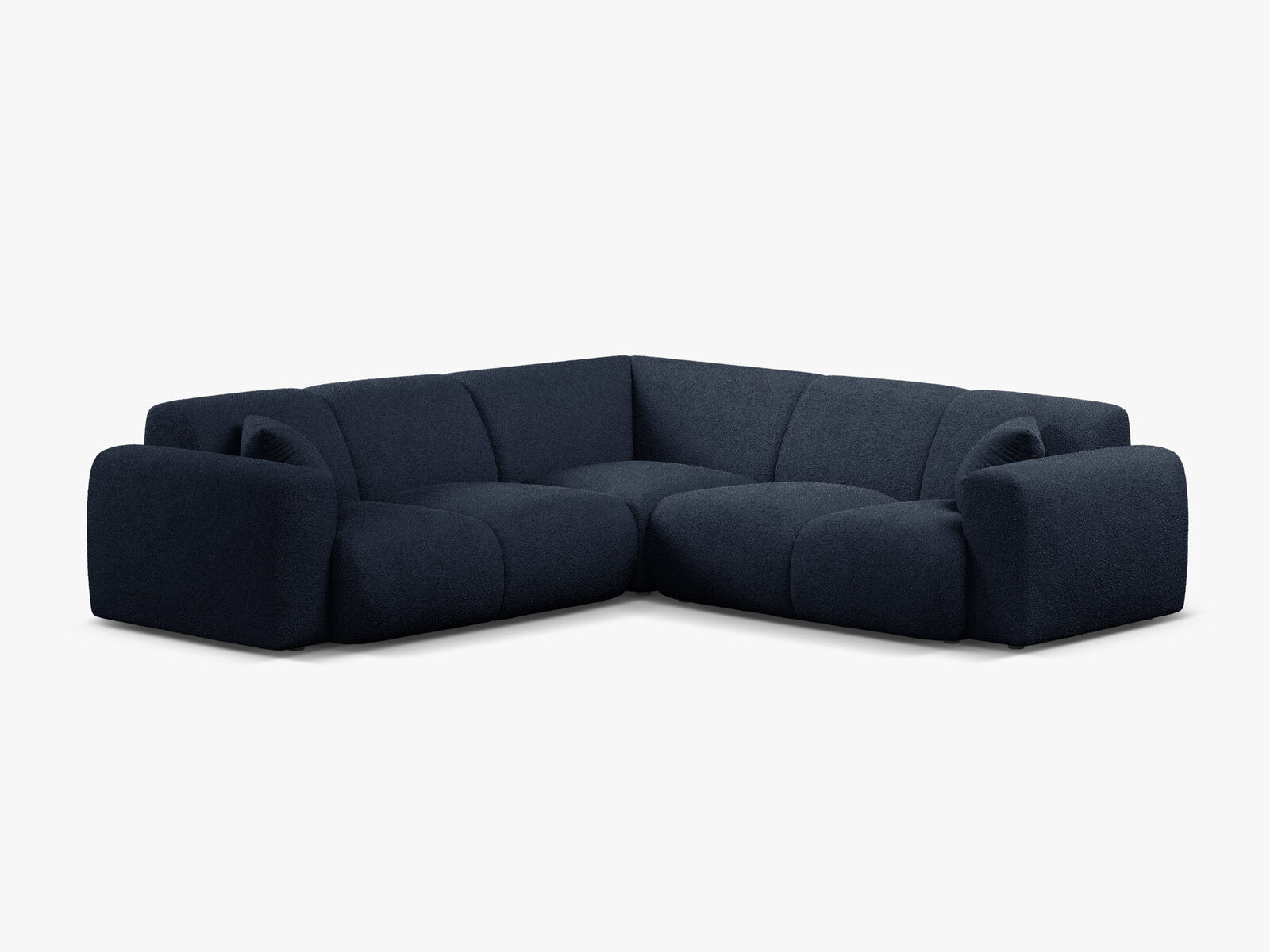 Micadoni Ecksofa Molino 5-Sitzer Boucle Baloo Dunkelblau