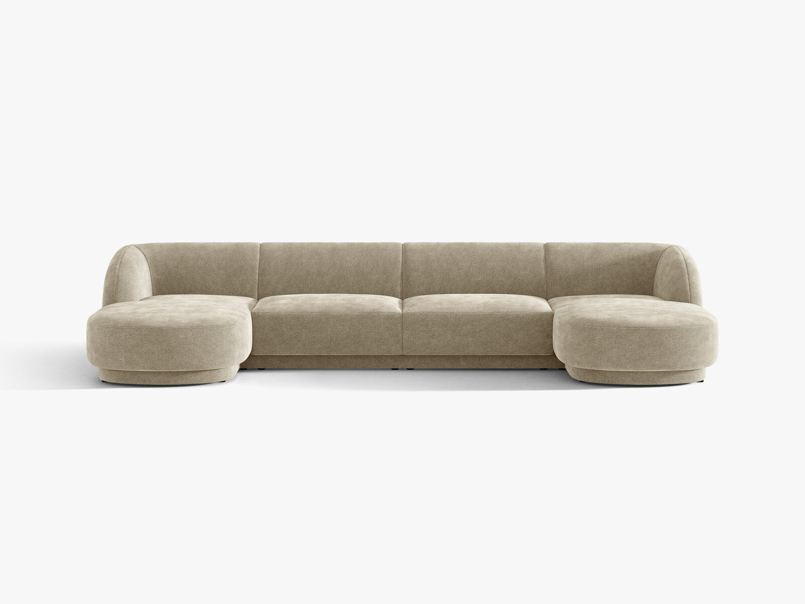 Micadoni Panorama-Sofa Miley 5-Sitzer Chenille Eden Dunkelbeige
