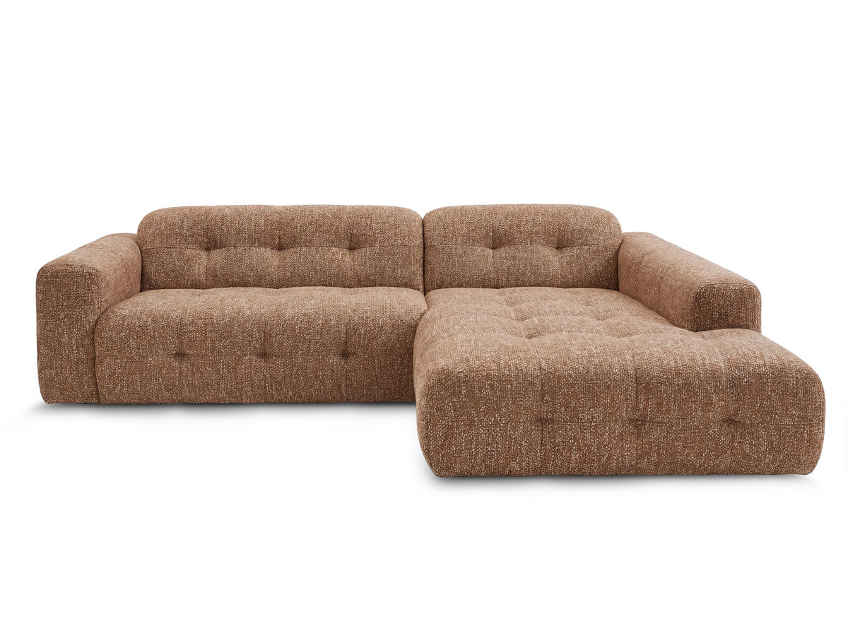 Bobochic Laura Ecksofa Melange-Stoff Orange Ecke rechts