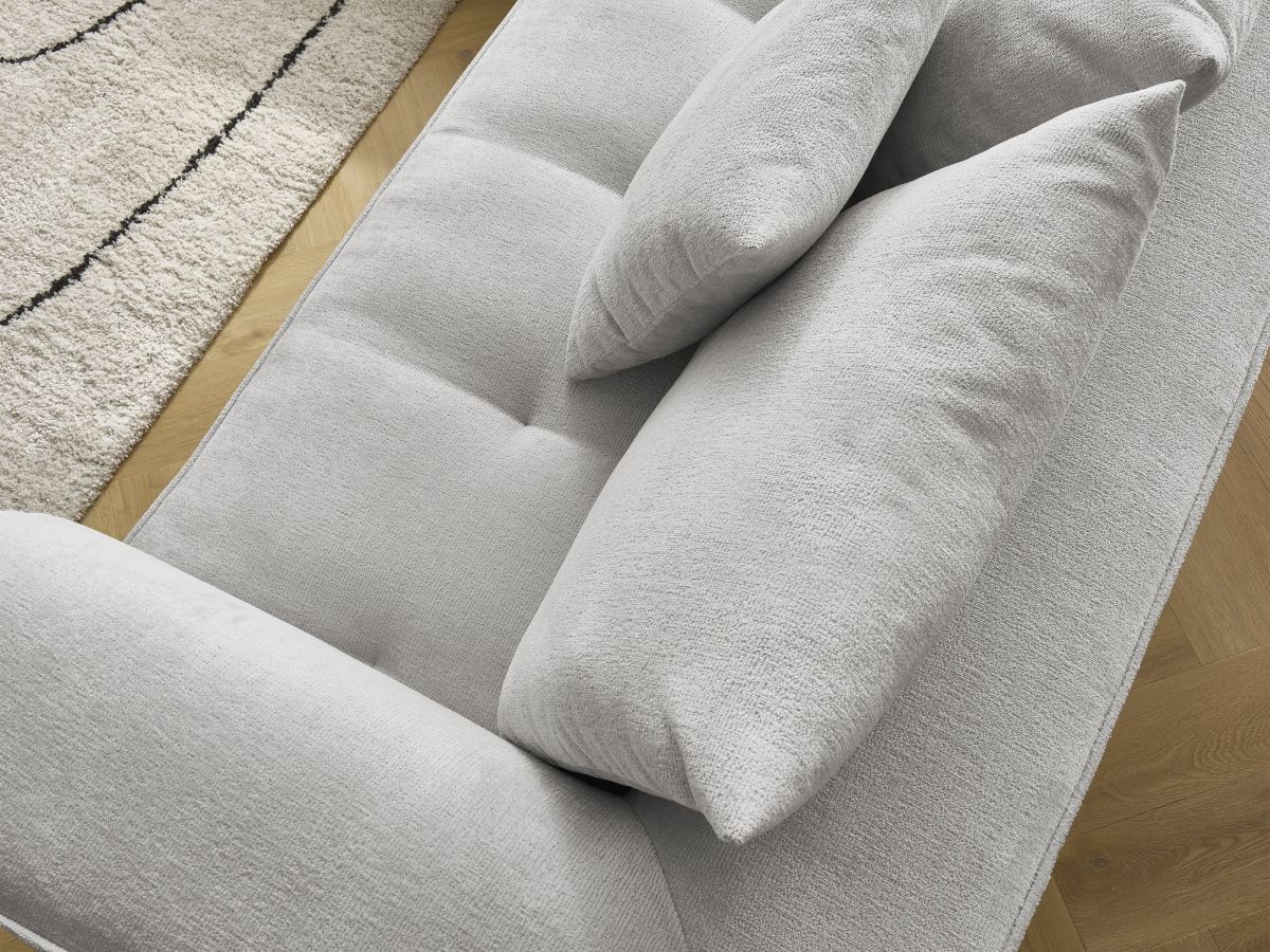 Bobochic Whesley Ecksofa Stoff Hellgrau Ecke links
