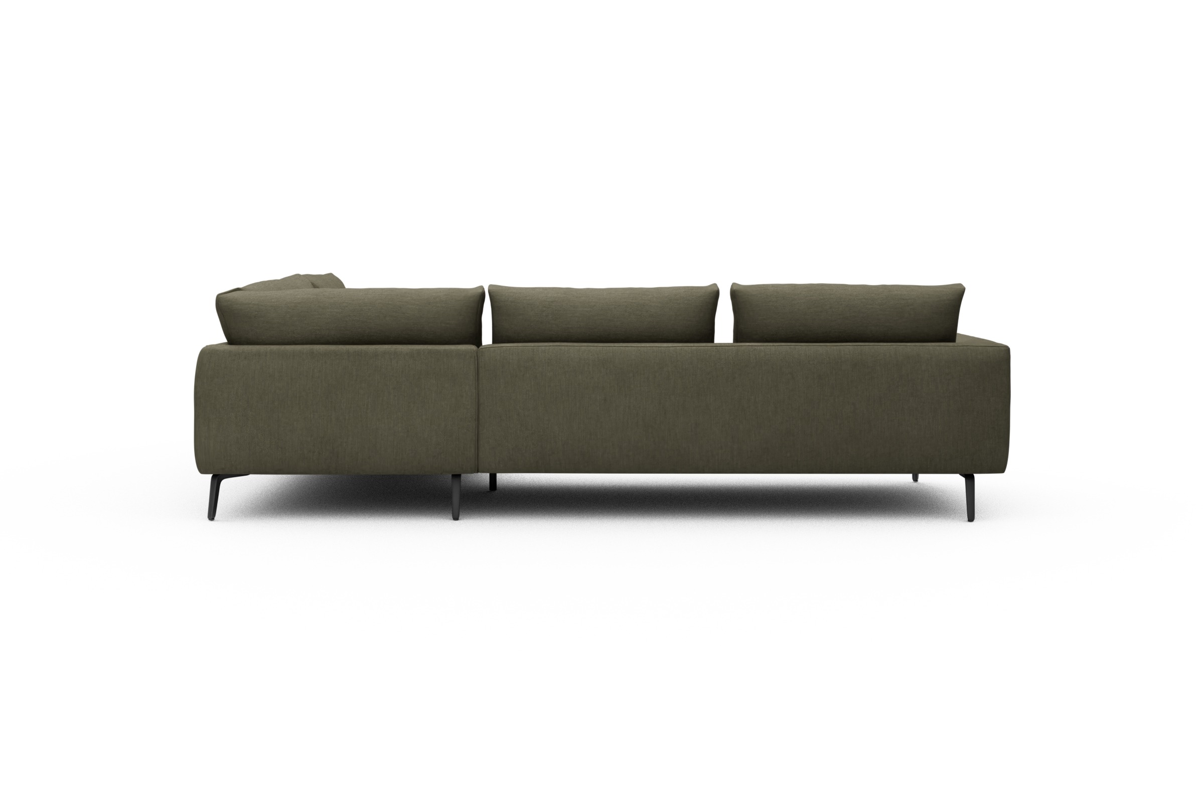Ecksofa Karl Relax-Ecke rechts mit 2,5-Sitzer Vivus-Dusty-Olive