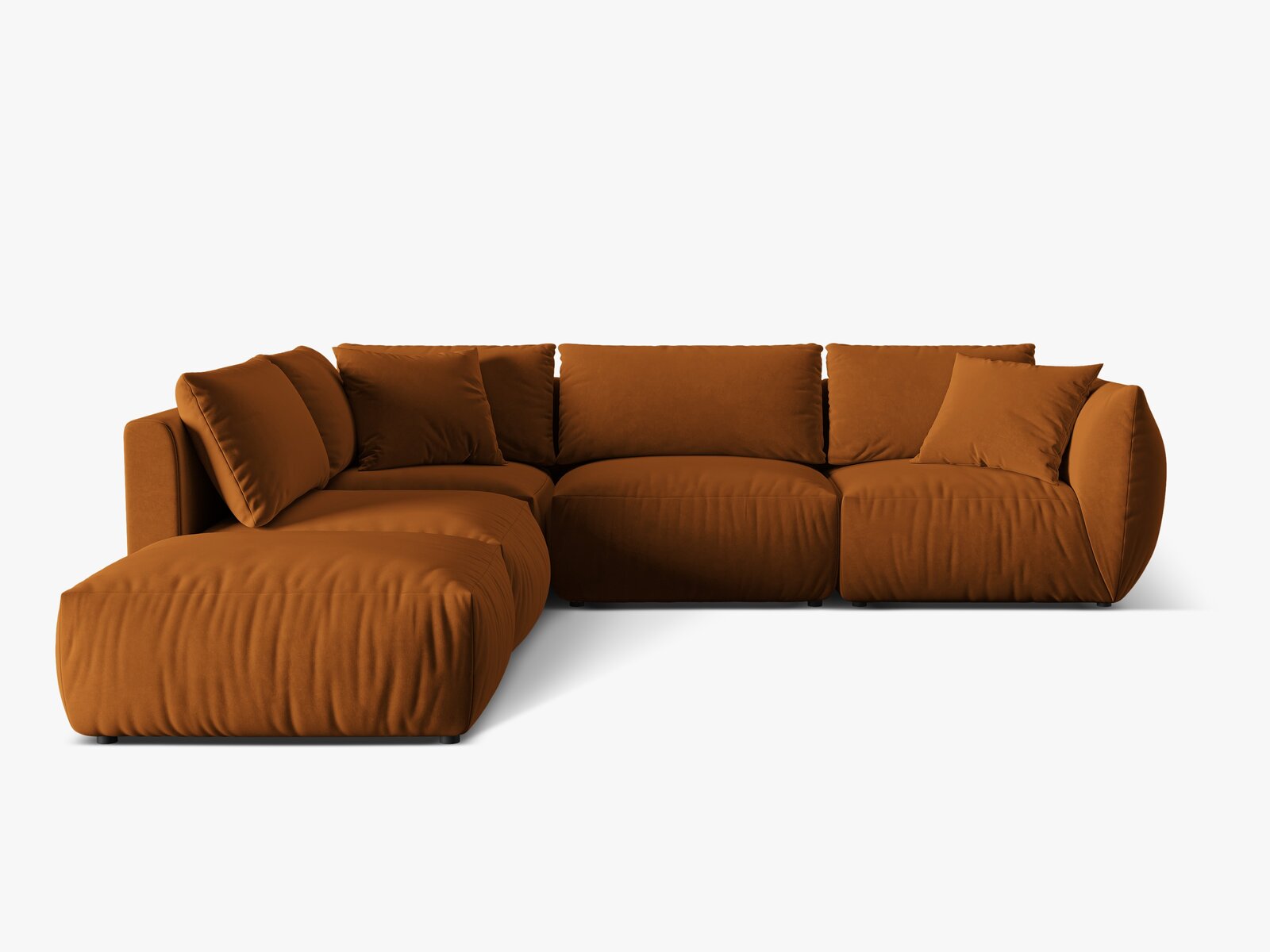 Micadoni Modulares Ecksofa Chris 4-Sitzer Links Samt Terrakotta
