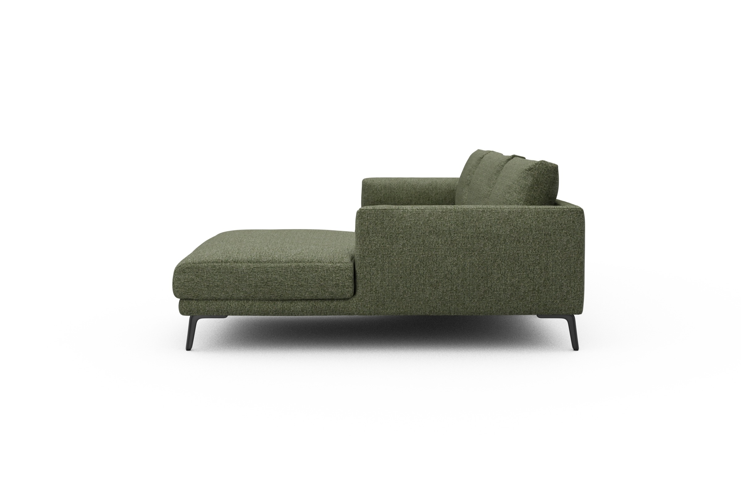 Ecksofa Karl Chaiselongue rechts mit 2,5-Sitzer Carreno-Vivid-Green