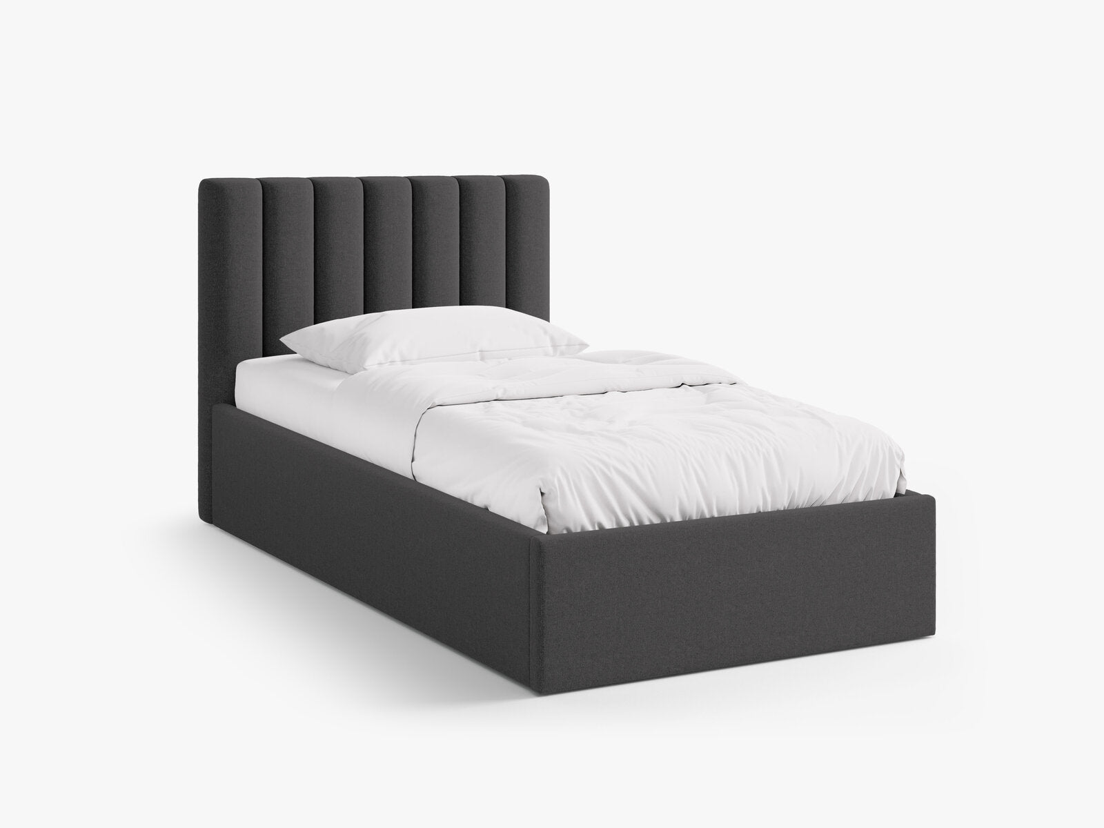 Micadoni Polsterbett Allison Strukturierter Stoff Moly Anthrazit 90x200