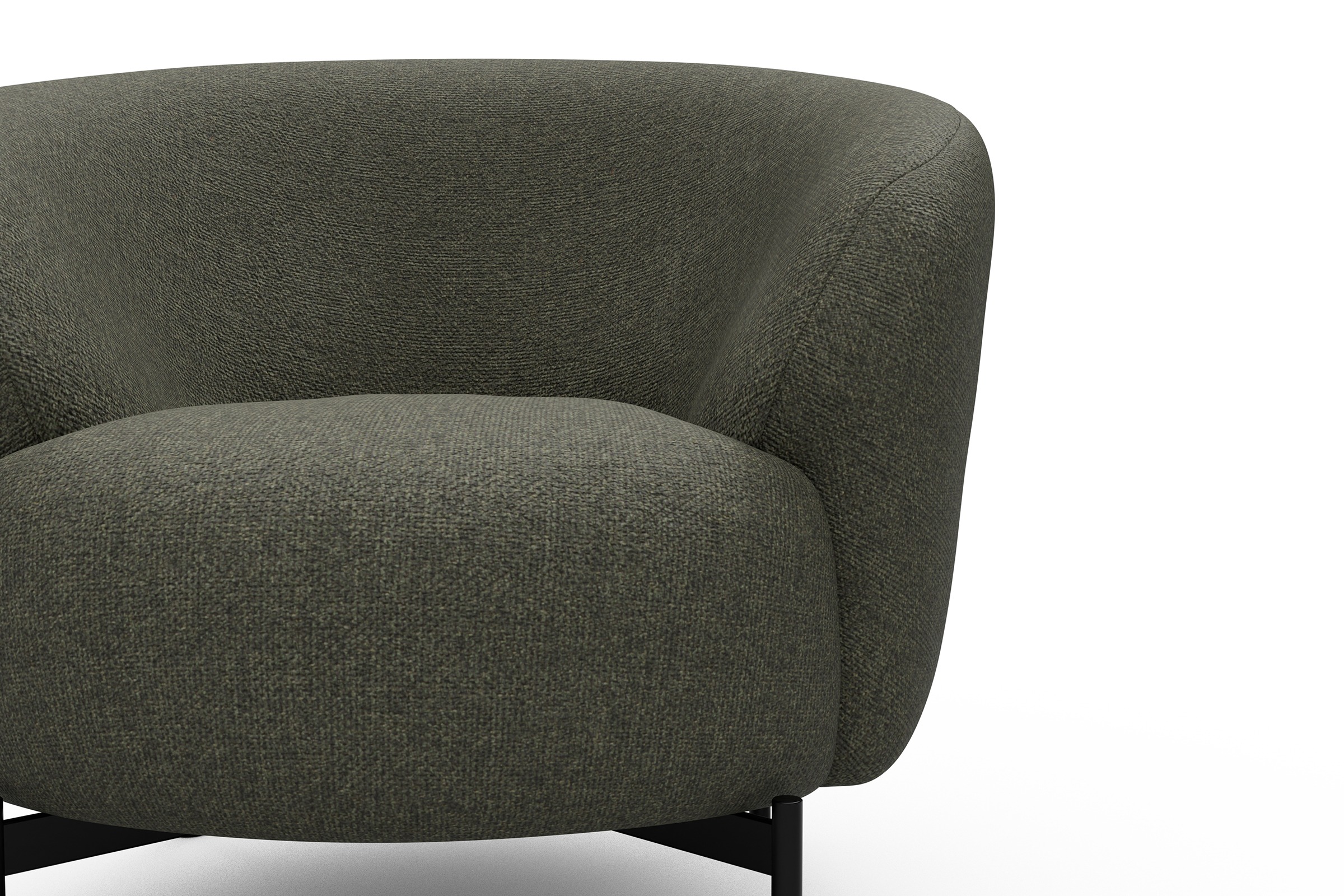 Sessel Ronda X-Metallgestell Schwarz Sama-Winter-Moss