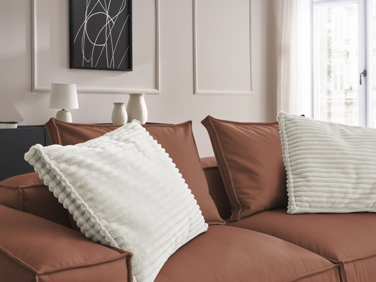 Bobochic Boheme Sofa 3-Sitzer Kunstleder Dunkelbraun