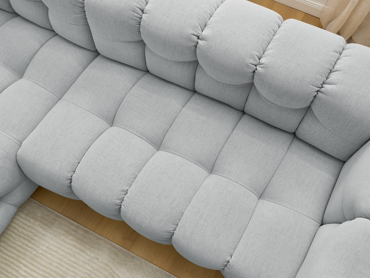 Bobochic Cloud Ecksofa 288 × 184 cm Stoff Hellgrau Ecke links
