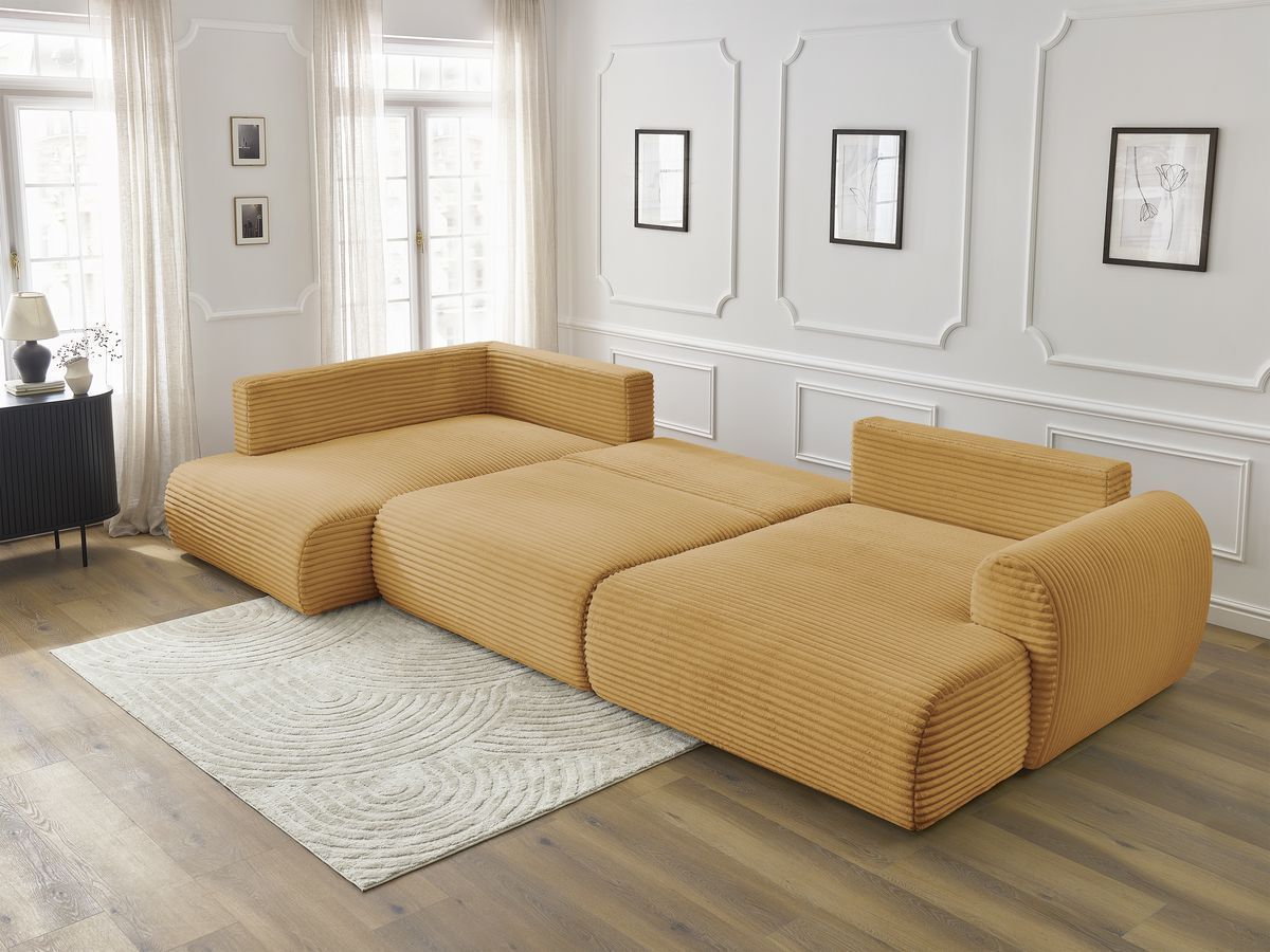 Bobochic Lucien Wohnlandschaft Breitcord weich Gelb Ecke rechts