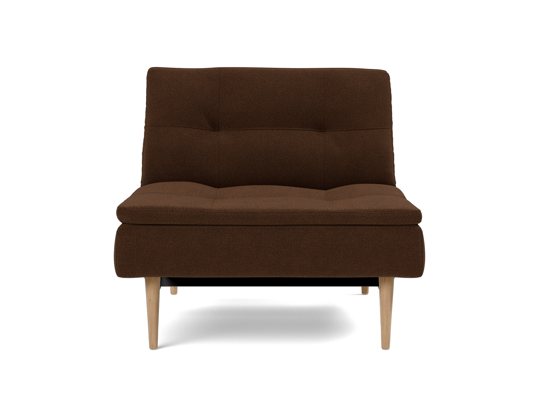 Sessel Dublexo Strukturierter Stoff Taura 359-Cappuccino Beine Styletto Eiche hell