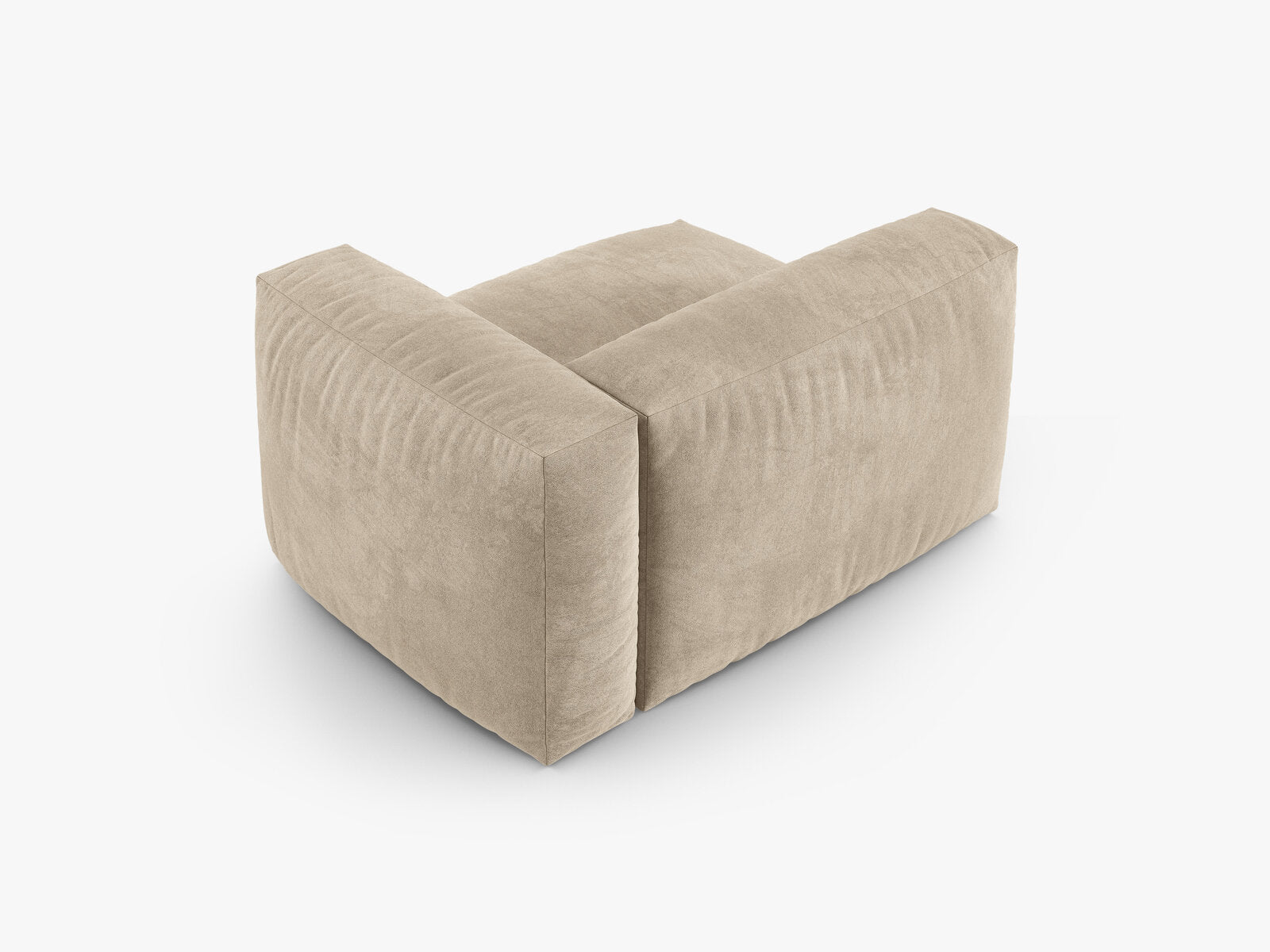 Micadoni Eckmodul mit Armlehne Martina 1-Sitzer 90cm Sitztiefe Rechts Samt Vogue Helles Beige