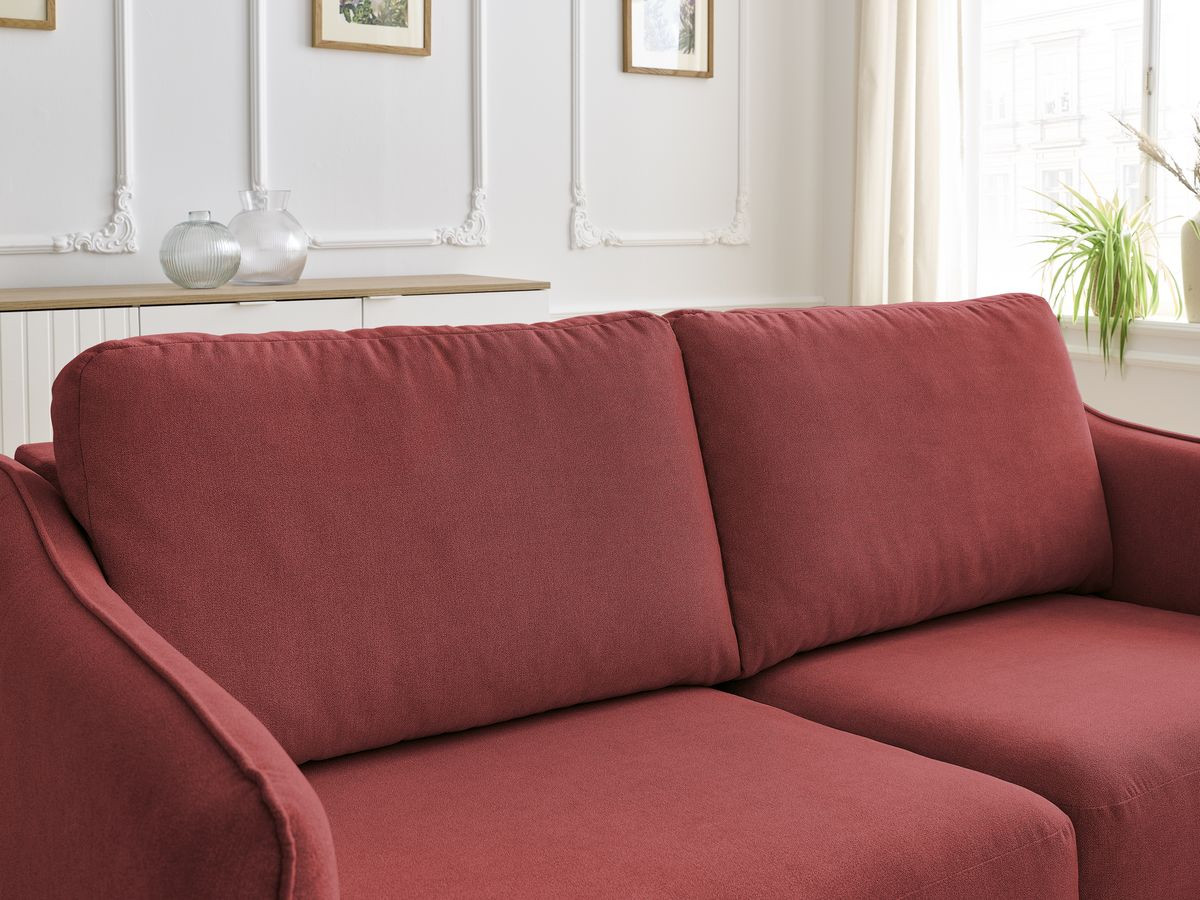Bobochic Lenny Schlafsofa 3-Sitzer Stoff Rot