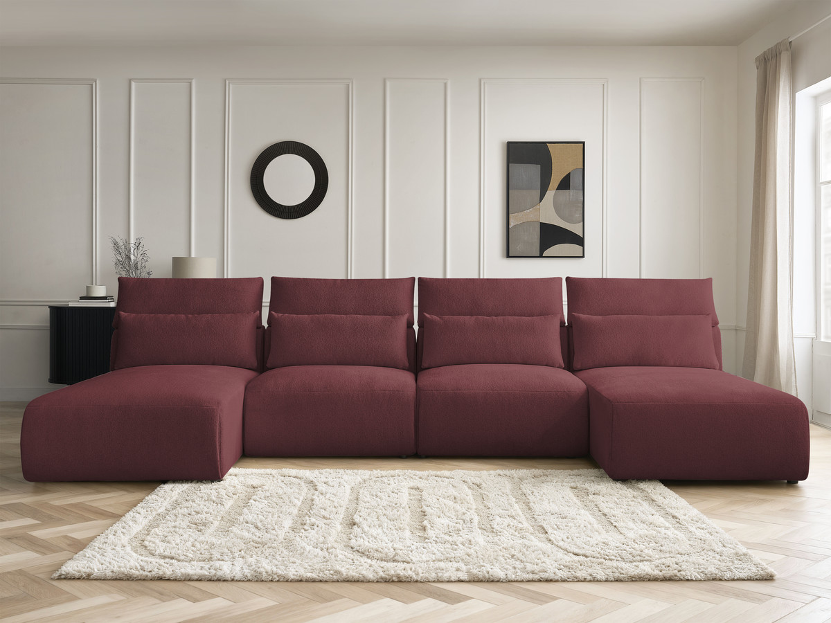 Bobochic Jana Wohnlandschaft Melange-Stoff Rot