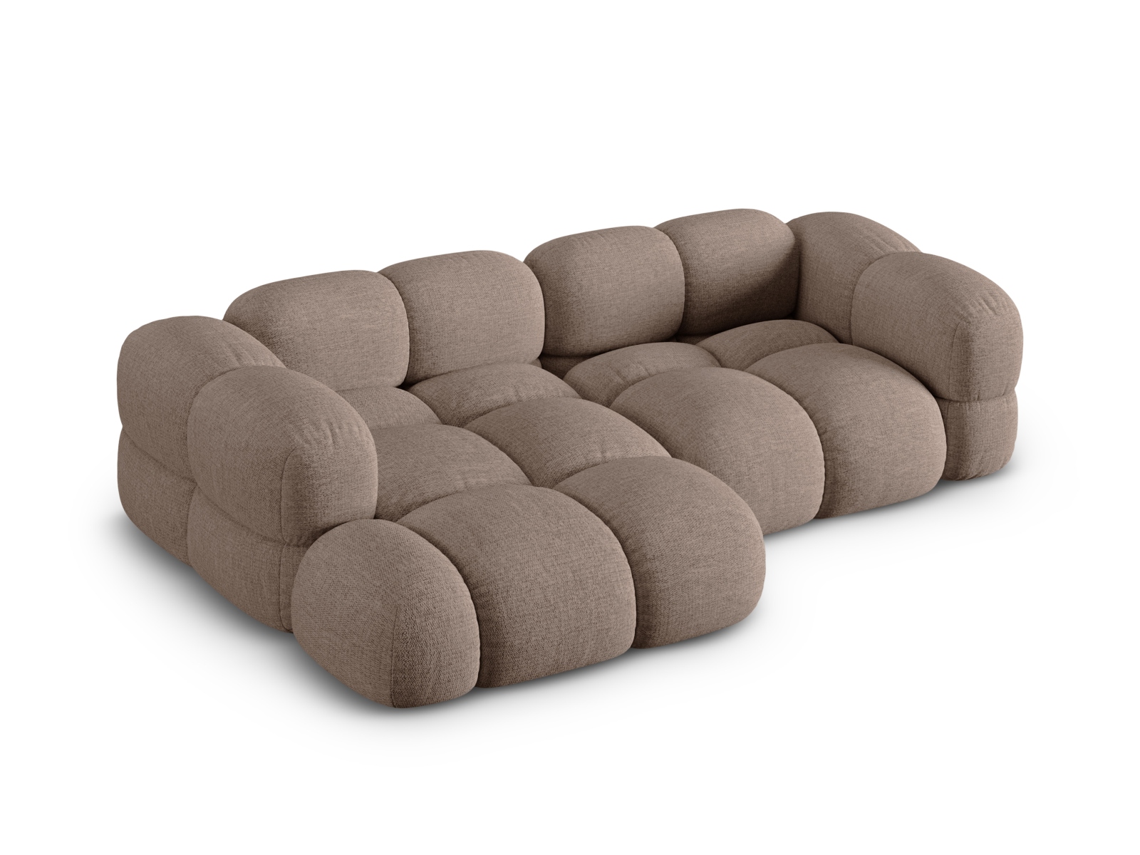 Cosmopolitan Design Ecksofa Loretto 3-Sitzer Strukturierter Stoff Sorella Cappuccino Links