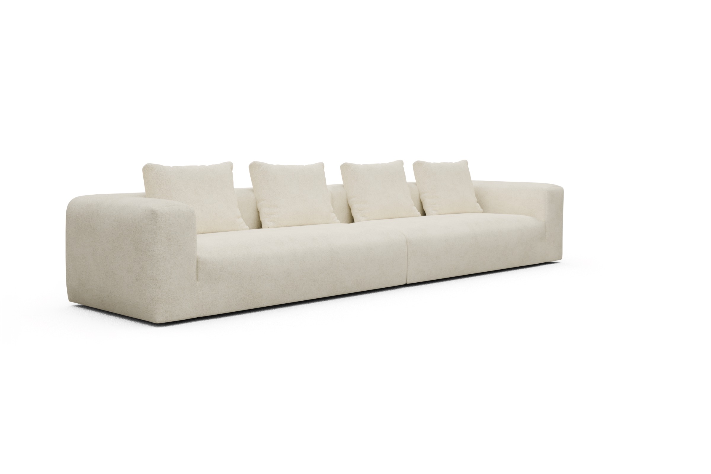 Sofa Modulares XXL Sofa Fred 5-Sitzer Boucle-Off-White