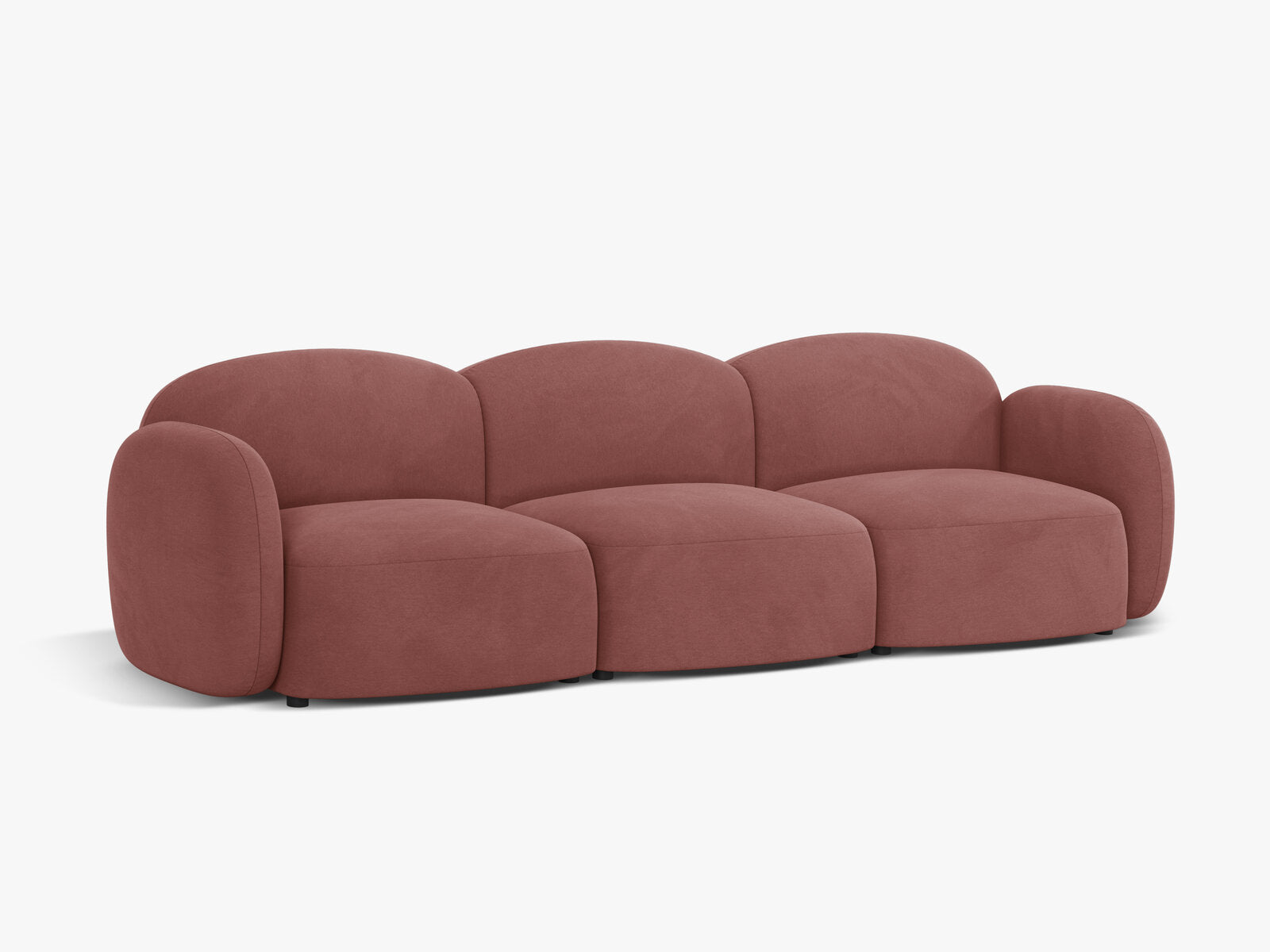 Micadoni Sofa Blair 3-Sitzer Samt Casino Lachs