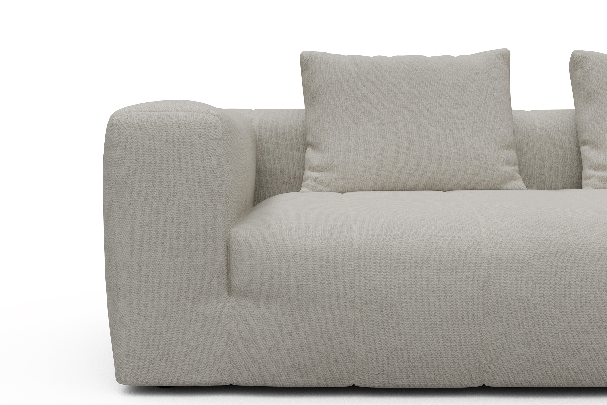Ecksofa Hugo 2,5-Sitzer Armlehne links mit Chaiselongue Denari-Clean-Beige