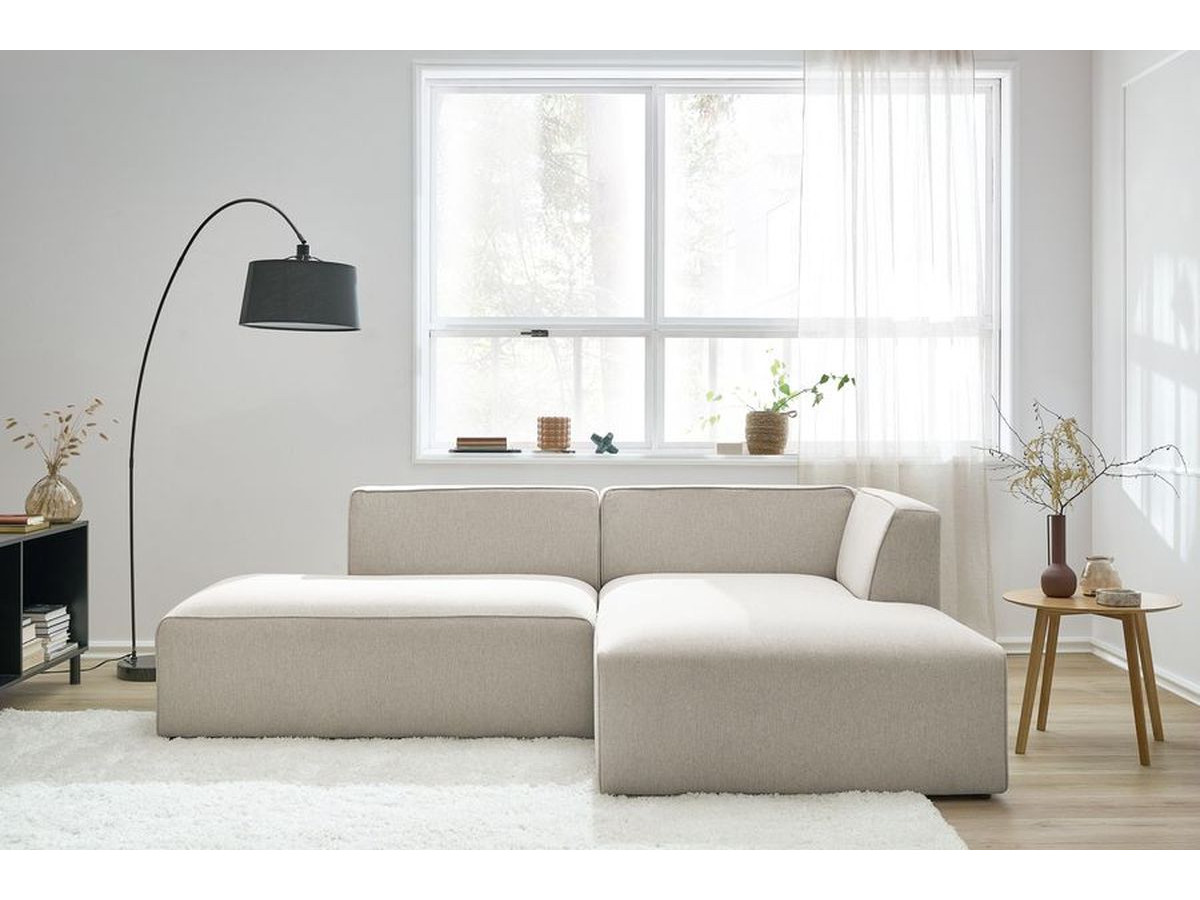 Bobochic Megeve Ecksofa Melange-Stoff Beige Ecke rechts