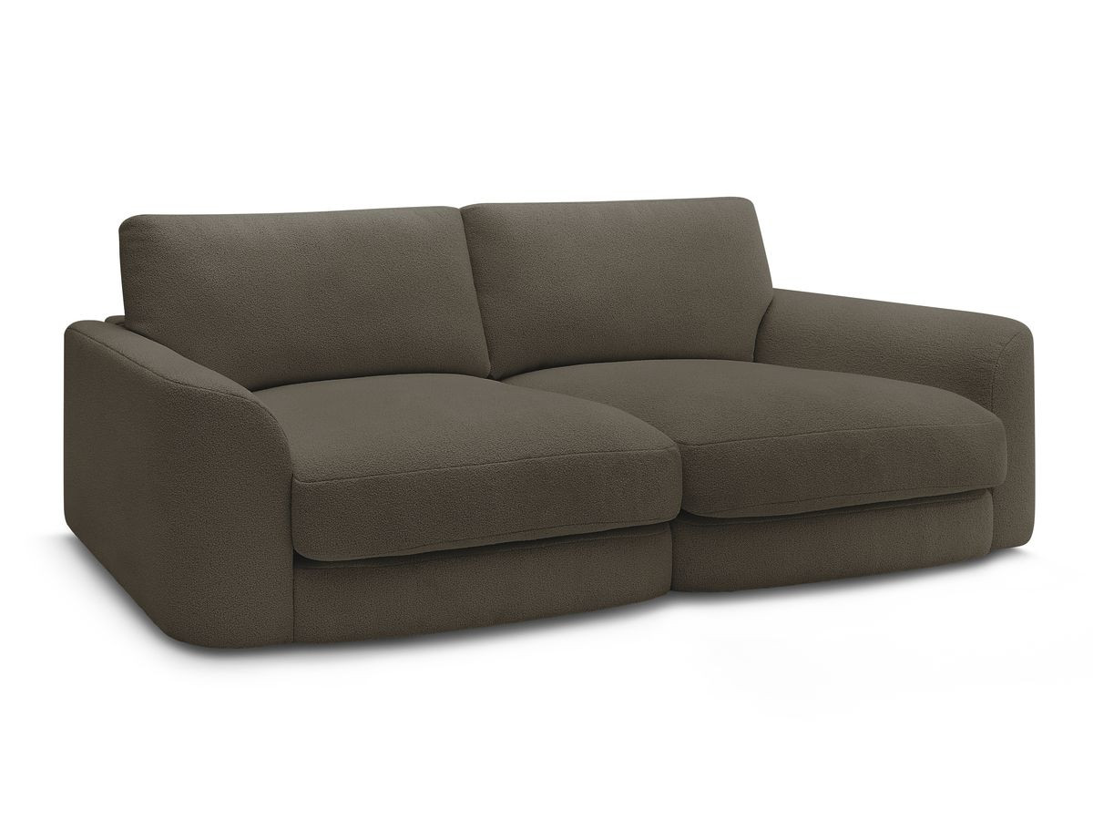 Bobochic Leonore Sofa 3-Sitzer Bouclé-Stoff Braun