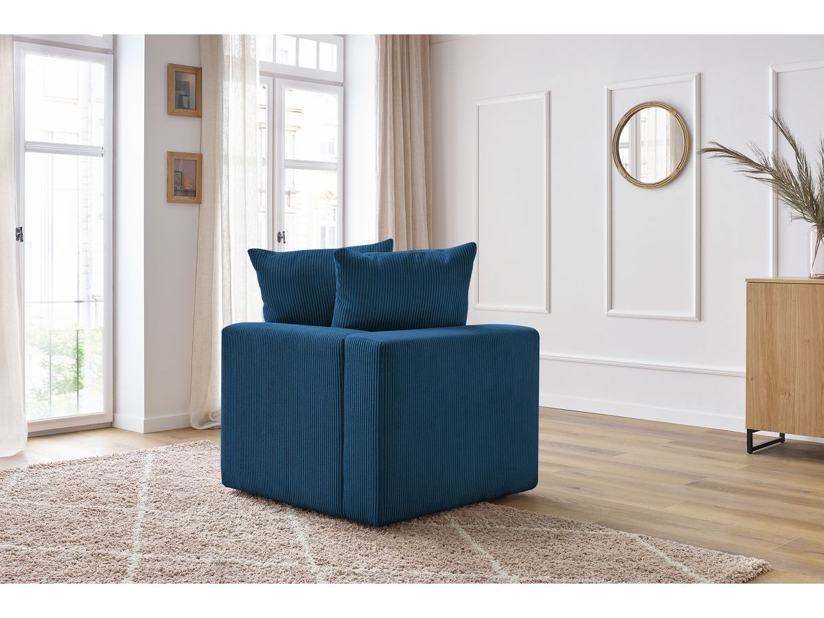 Bobochic Voltaire Eckmodul Cordsamt Dunkelblau Ecke links