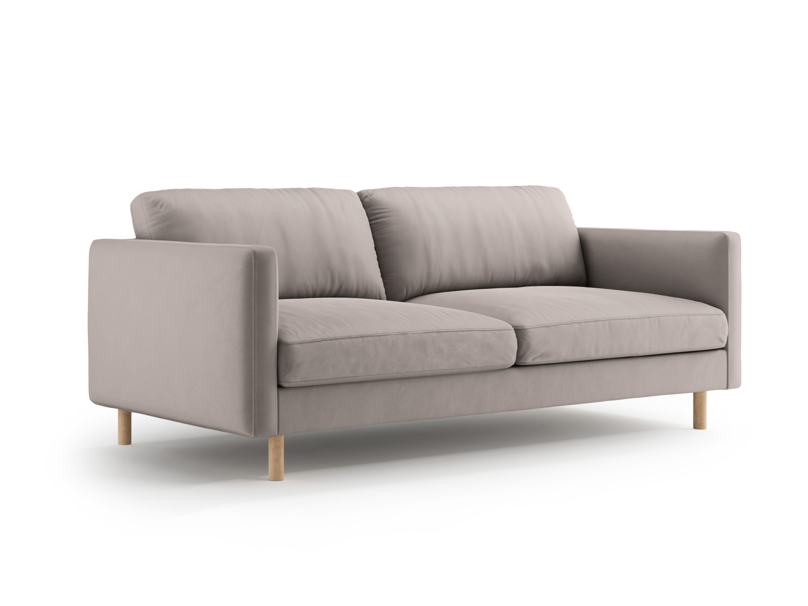 Micadoni Sofa Eden 3-Sitzer Samt Warmes Grau