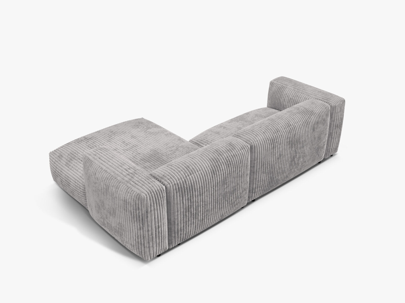 Micadoni Ecksofa Martina 2-Sitzer Rechts Kord Tilia Hellgrau