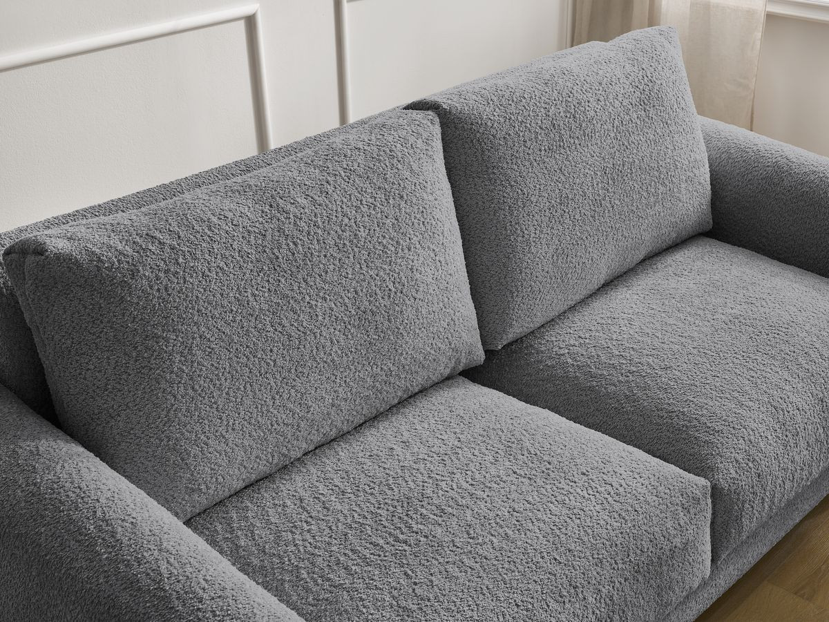 Bobochic Cocoone Schlafsofa 3-Sitzer Bouclé-Stoff Dunkelgrau, Liegefläche 160 × 200 cm