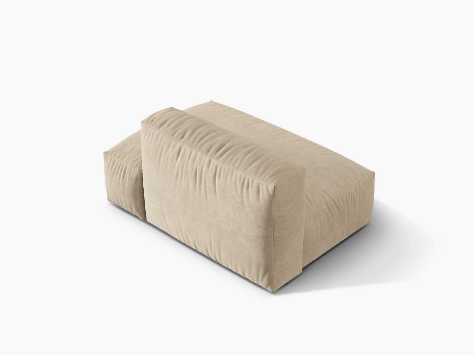 Micadoni Ecksofa-Modul Martina 1-Sitzer Samt Vogue Helles Beige Rechts
