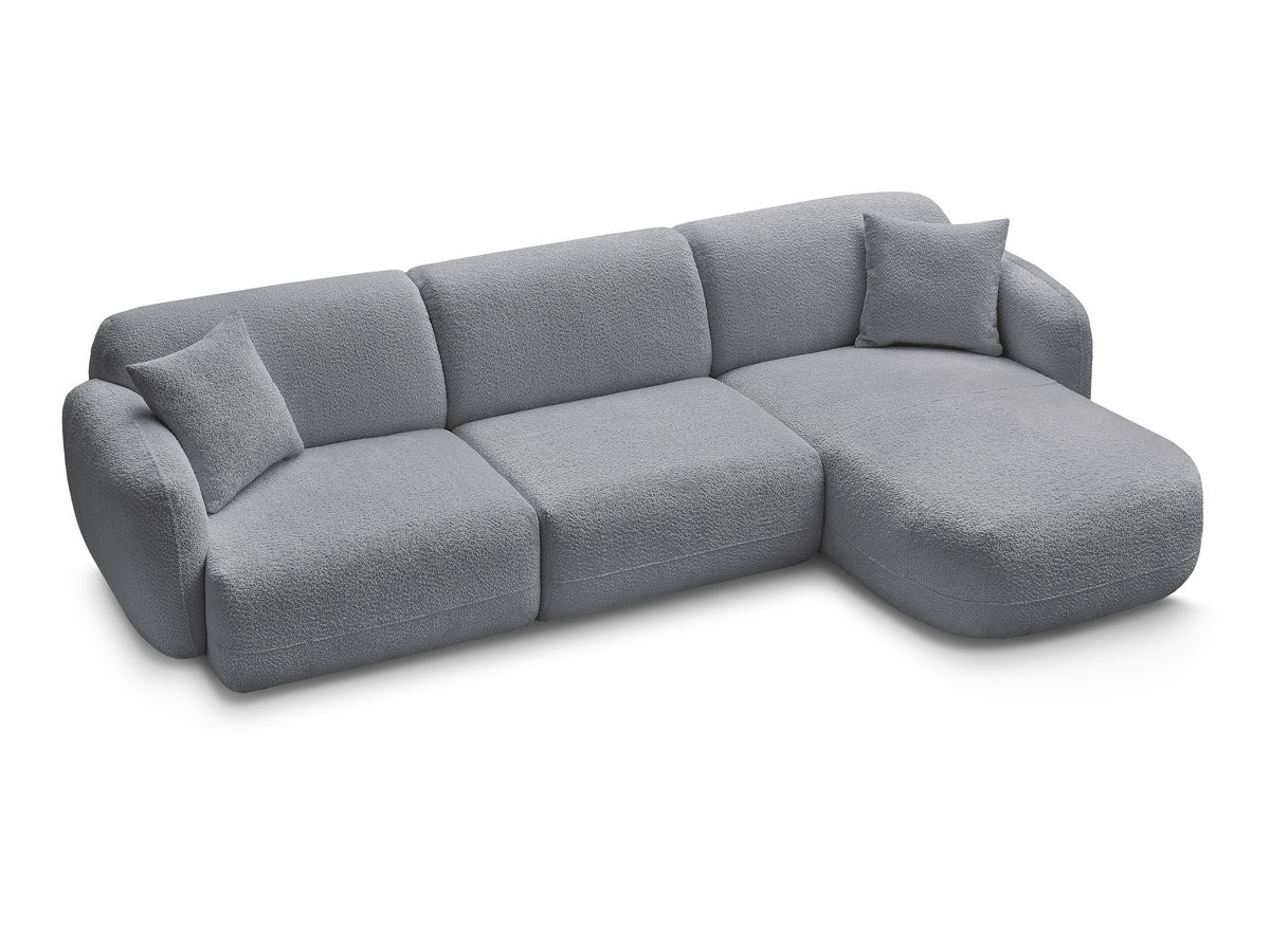Bobochic Anda Ecksofa 292 × 163 cm Chenille Grau Ecke rechts