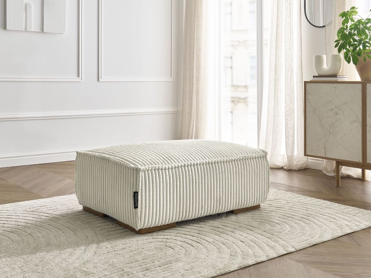 Bobochic Chelsea Pouf Breitcord weich Beige