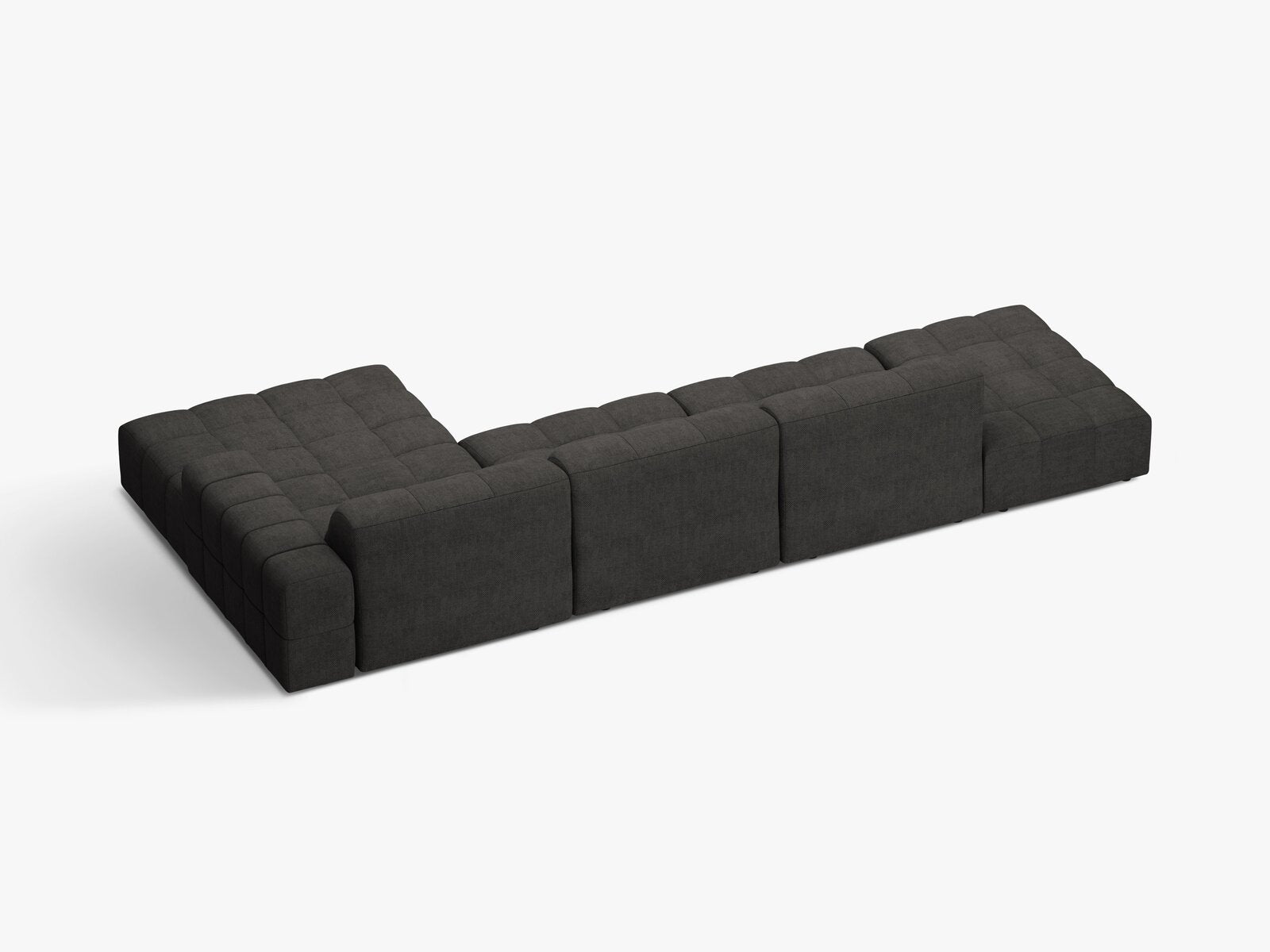 Micadoni Ecksofa Jennifer 5-Sitzer Rechts Chenille Eden Dunkelgrau