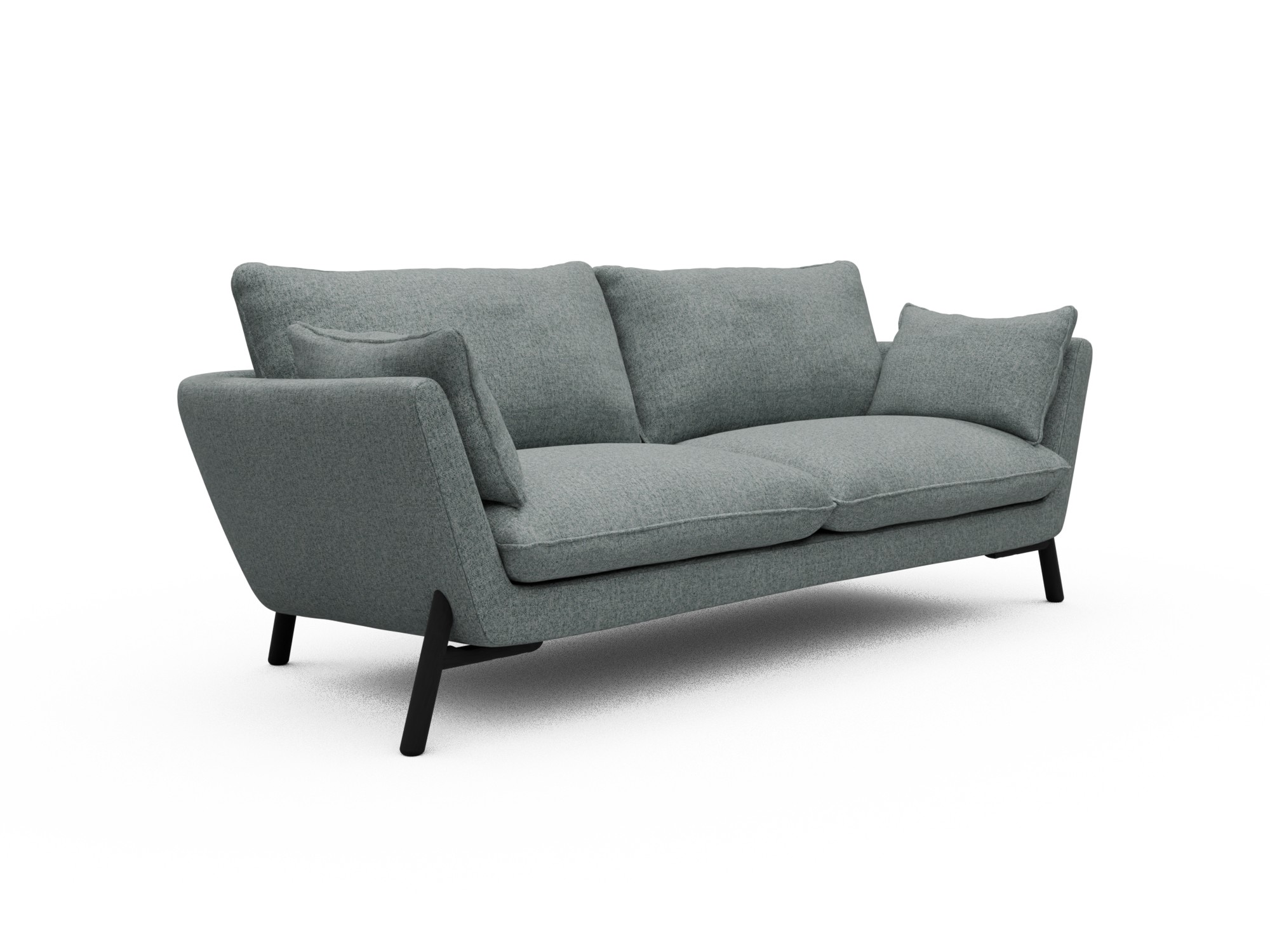 Skandi Home Sofa Emil 3-Sitzer Beinfarbe Eiche Schwarz Casone-Light-Mixed-Green moebelfaktor