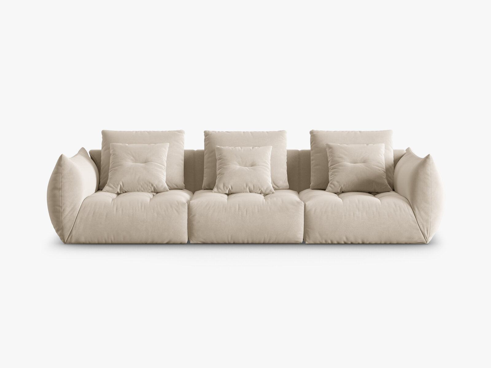 Micadoni Sofa Bloom 4-Sitzer Samt Ecru