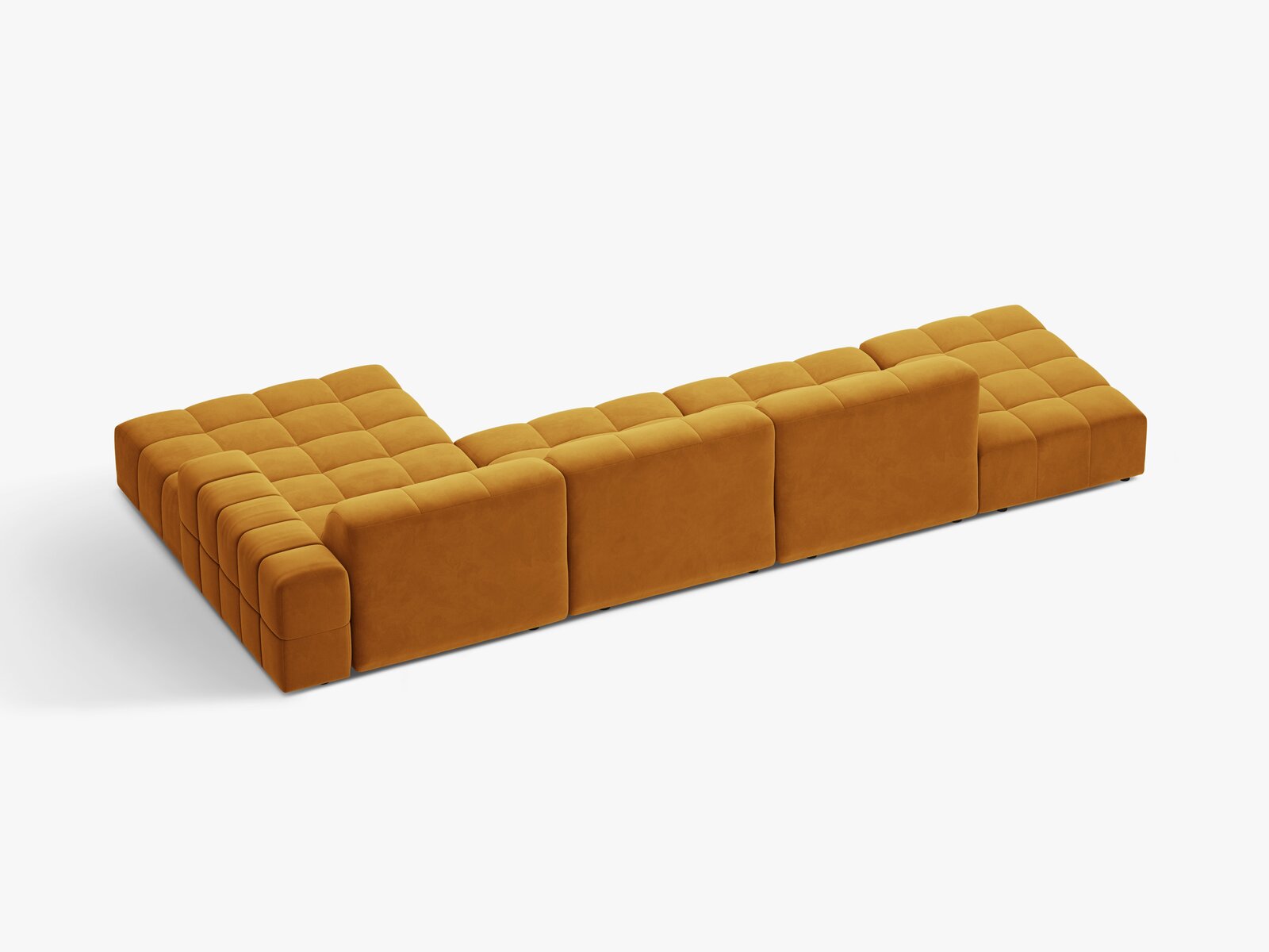 Micadoni Ecksofa Jennifer 5-Sitzer Samt Venus Gelb Rechts