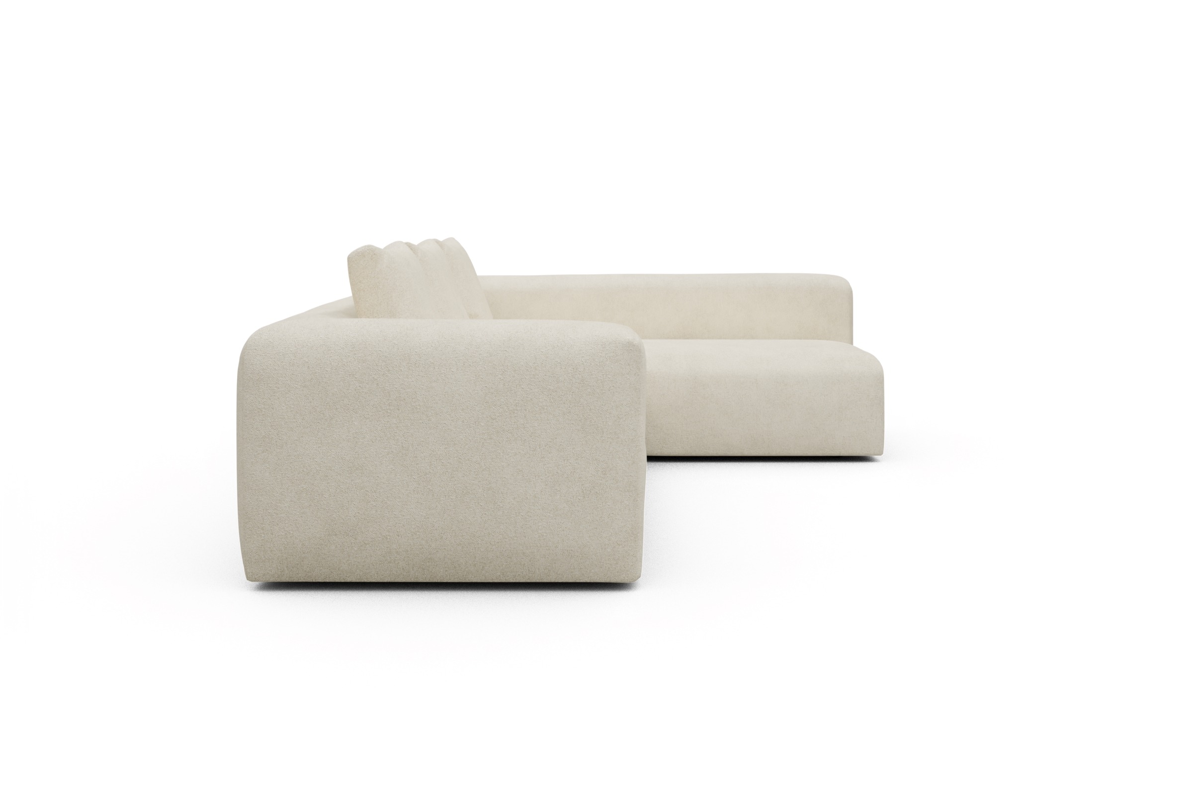 Ecksofa Fred 2x 2,5-Sitzer rechts offen Boucle-Off-White