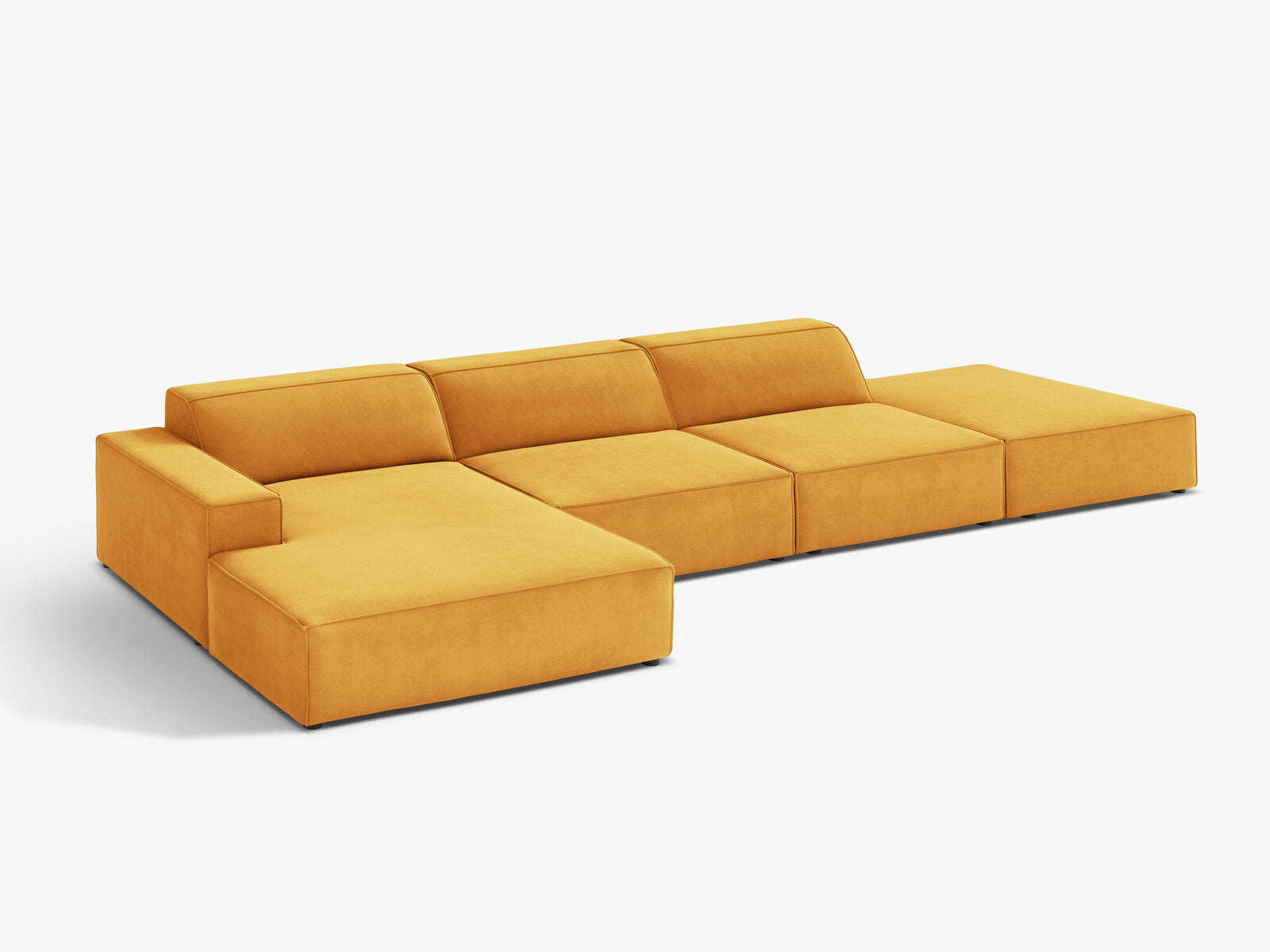 Micadoni Ecksofa Jodie 5-Sitzer Links Samt Venus Gelb