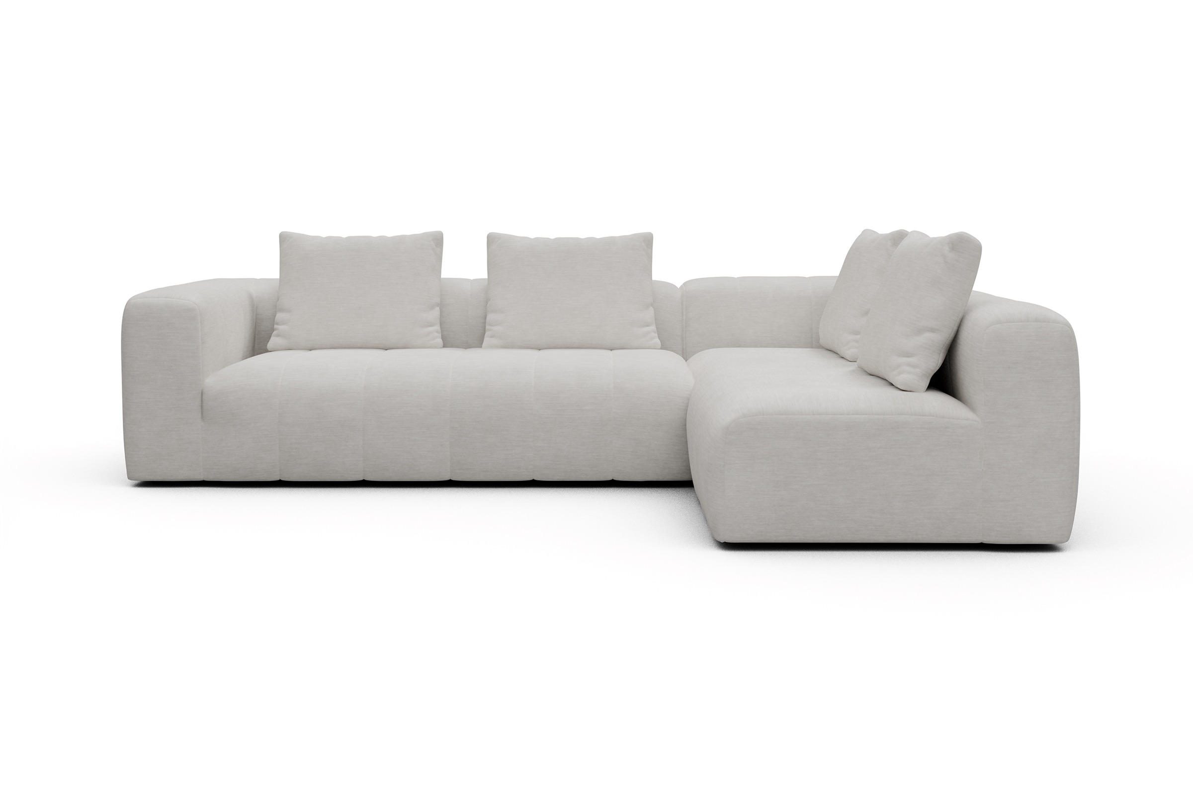 Ecksofa Hugo 2x 2,5-Sitzer Armlehne links Vivus-Dusty-Off-White