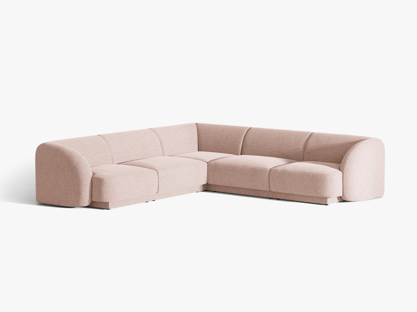 Micadoni 5-Sitzer Symmetrisches Ecksofa Miley Boucle Baloo Puderrosa