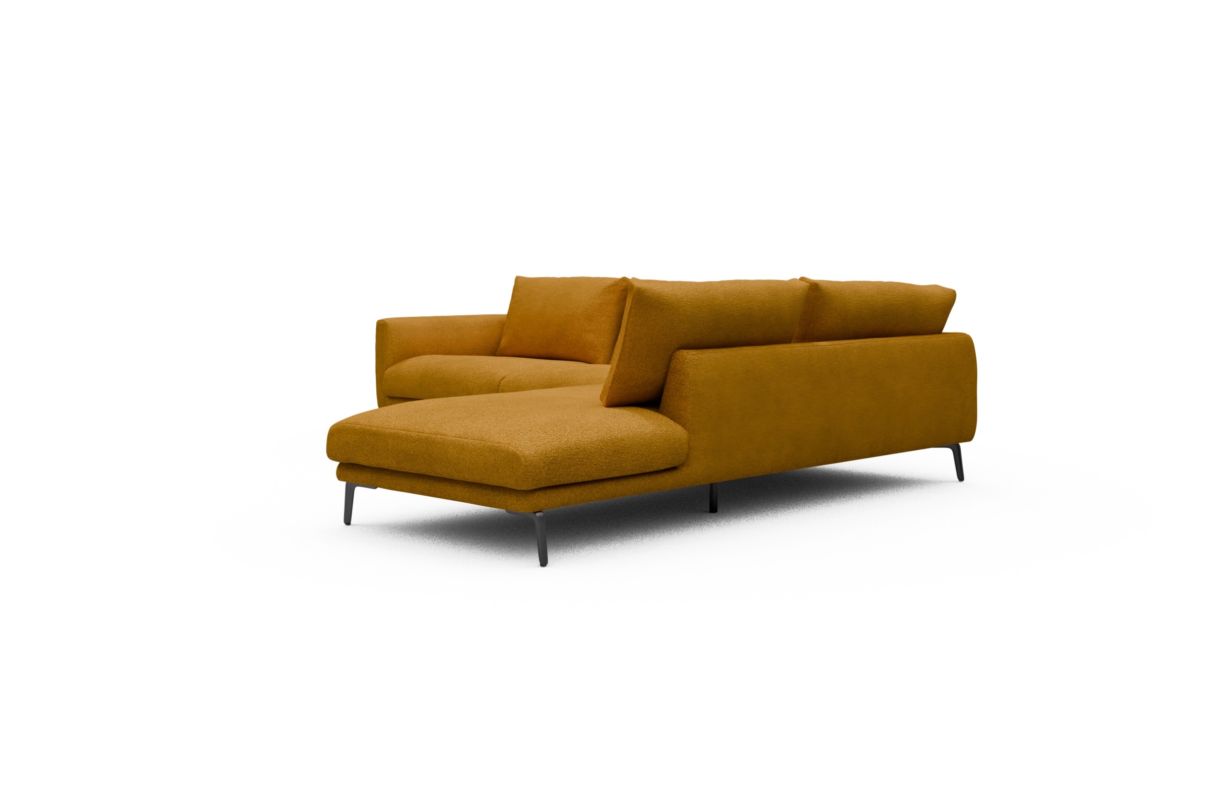 Ecksofa Karl Relax-Ecke rechts mit 2,5-Sitzer Boucle-Ochre