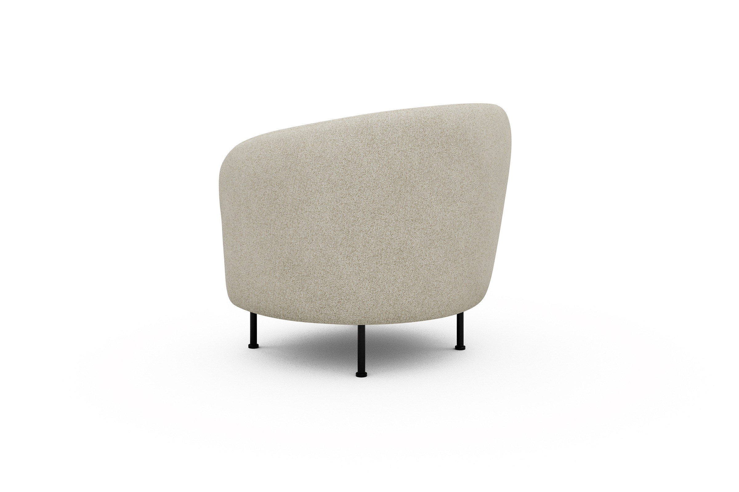 Sessel Ronda Metallbeine Schwarz Boucle-Off-White