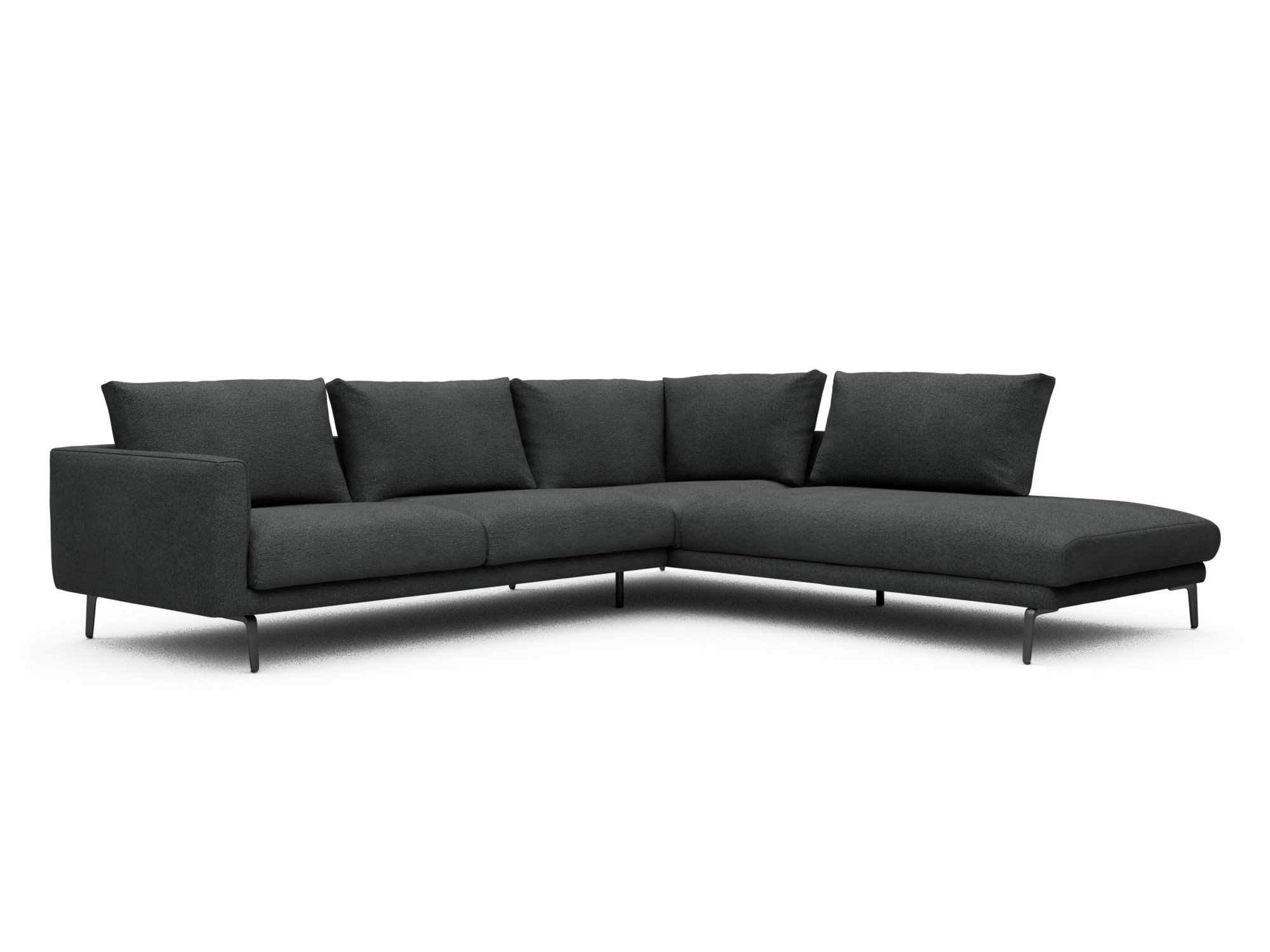 Skandi Home Ecksofa Karl Relax-Ecke rechts mit 2,5-Sitzer Boucle-Charcoal moebelfaktor