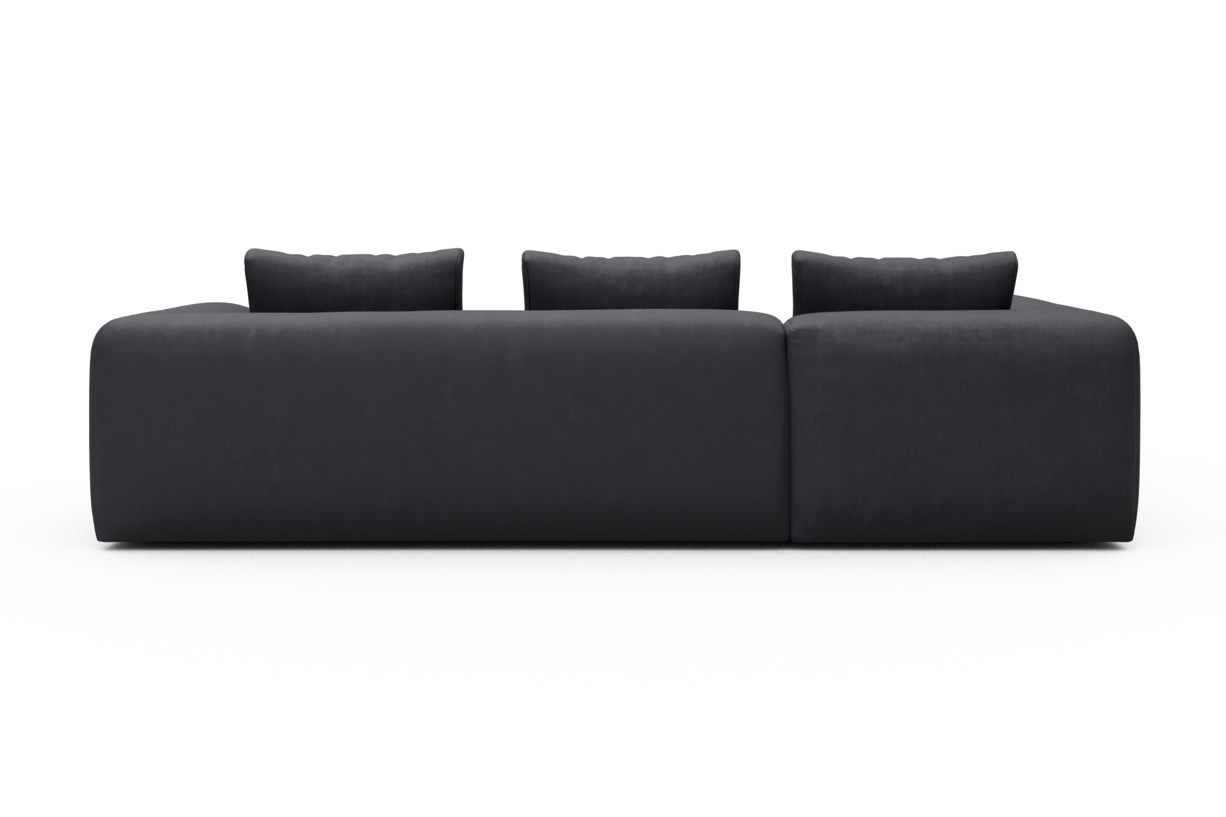 Ecksofa Fred 2x 2,5-Sitzer links offen Cordufine-Slate-Grey