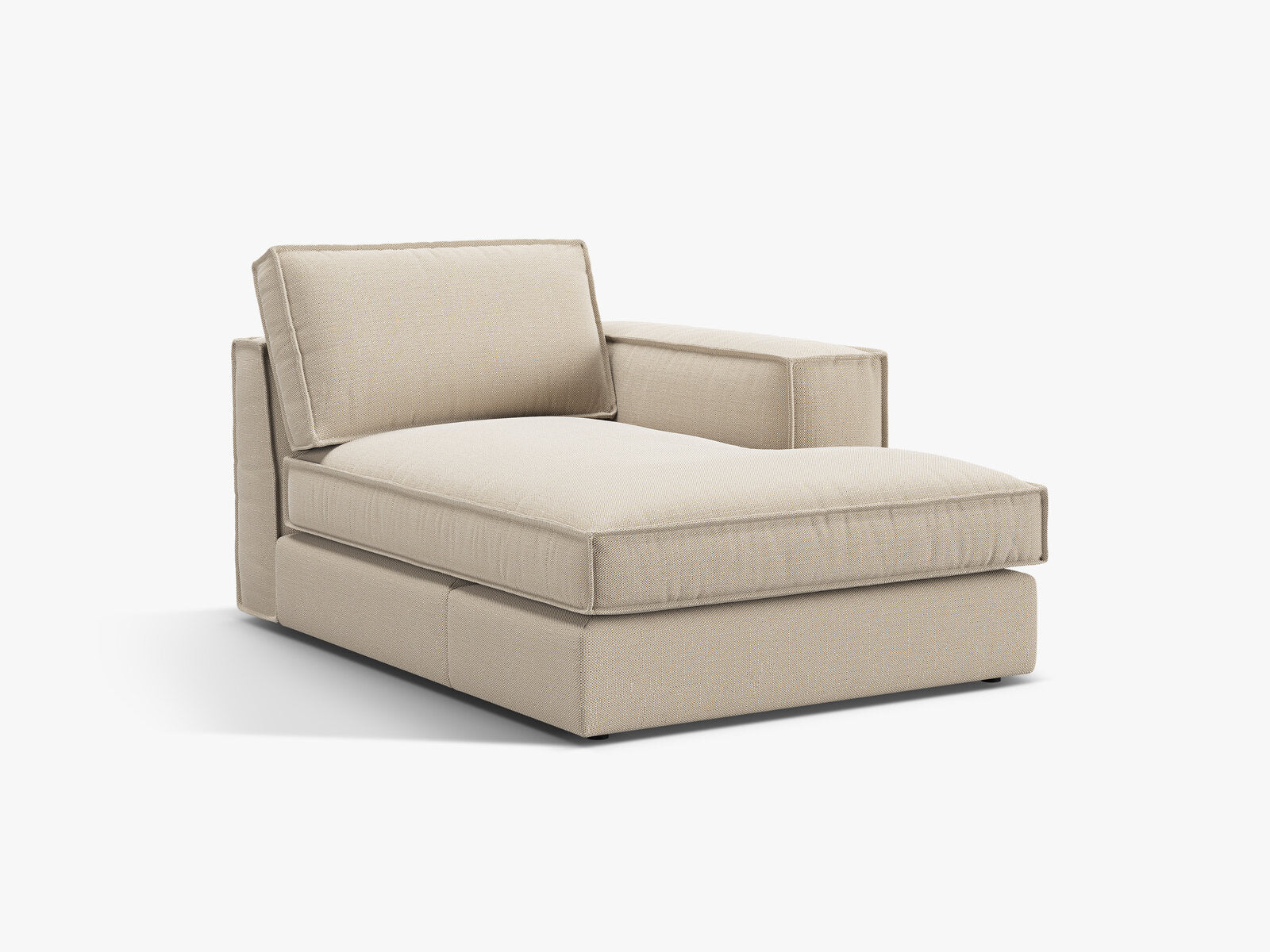 Micadoni Recamiere Pola Rechts Strukturierter Stoff Babel Beige