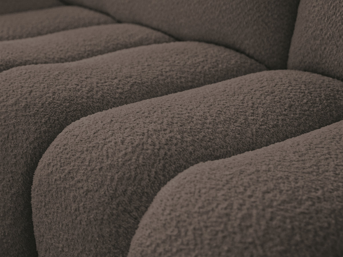 Bobochic Azra Ecksofa 325 × 112 cm Bouclé-Stoff Braun Ecke links