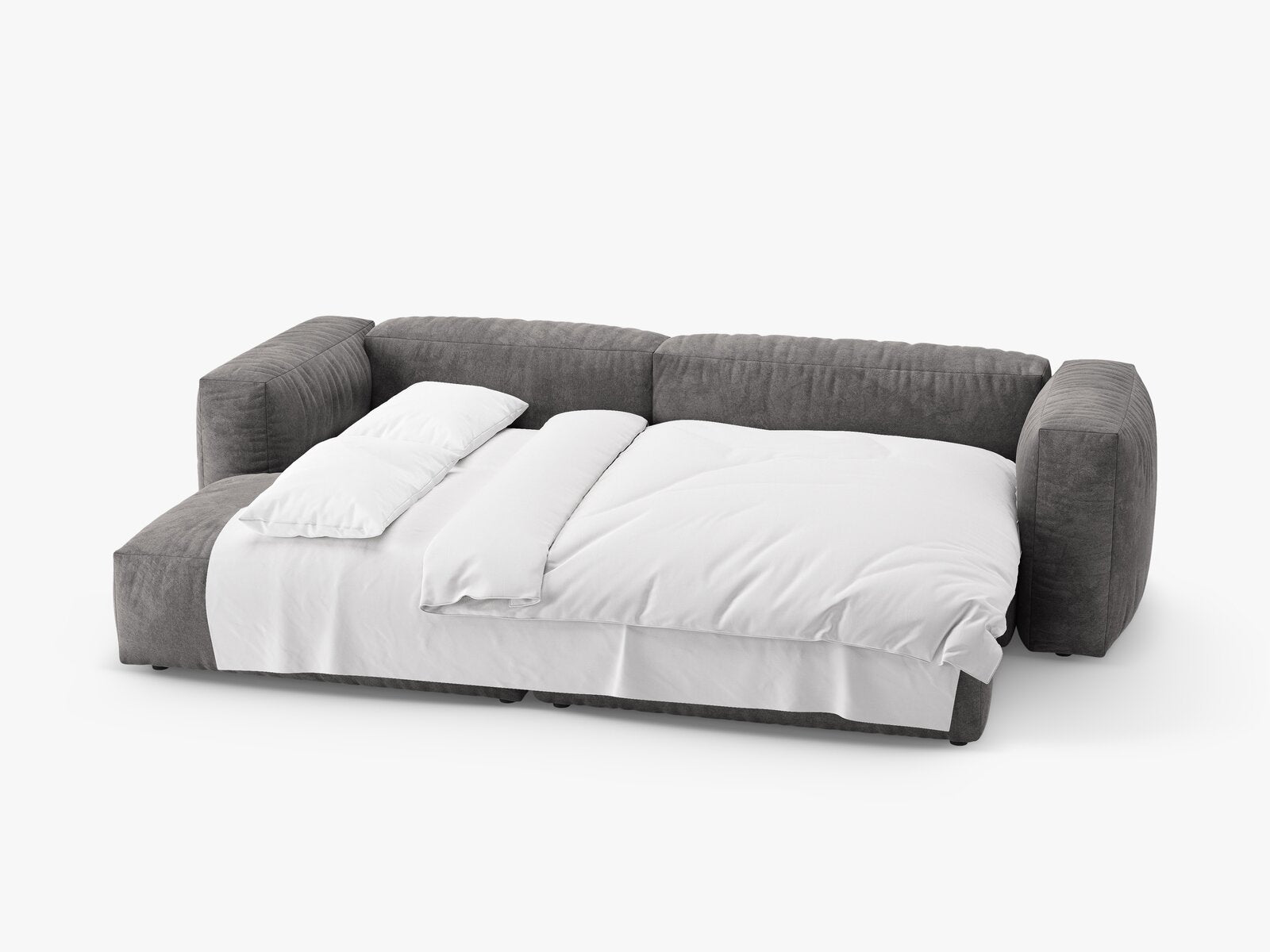 Micadoni Martina Ecksofa 4-Sitzer mit Schlaffunktion Links Samt Vogue Grau