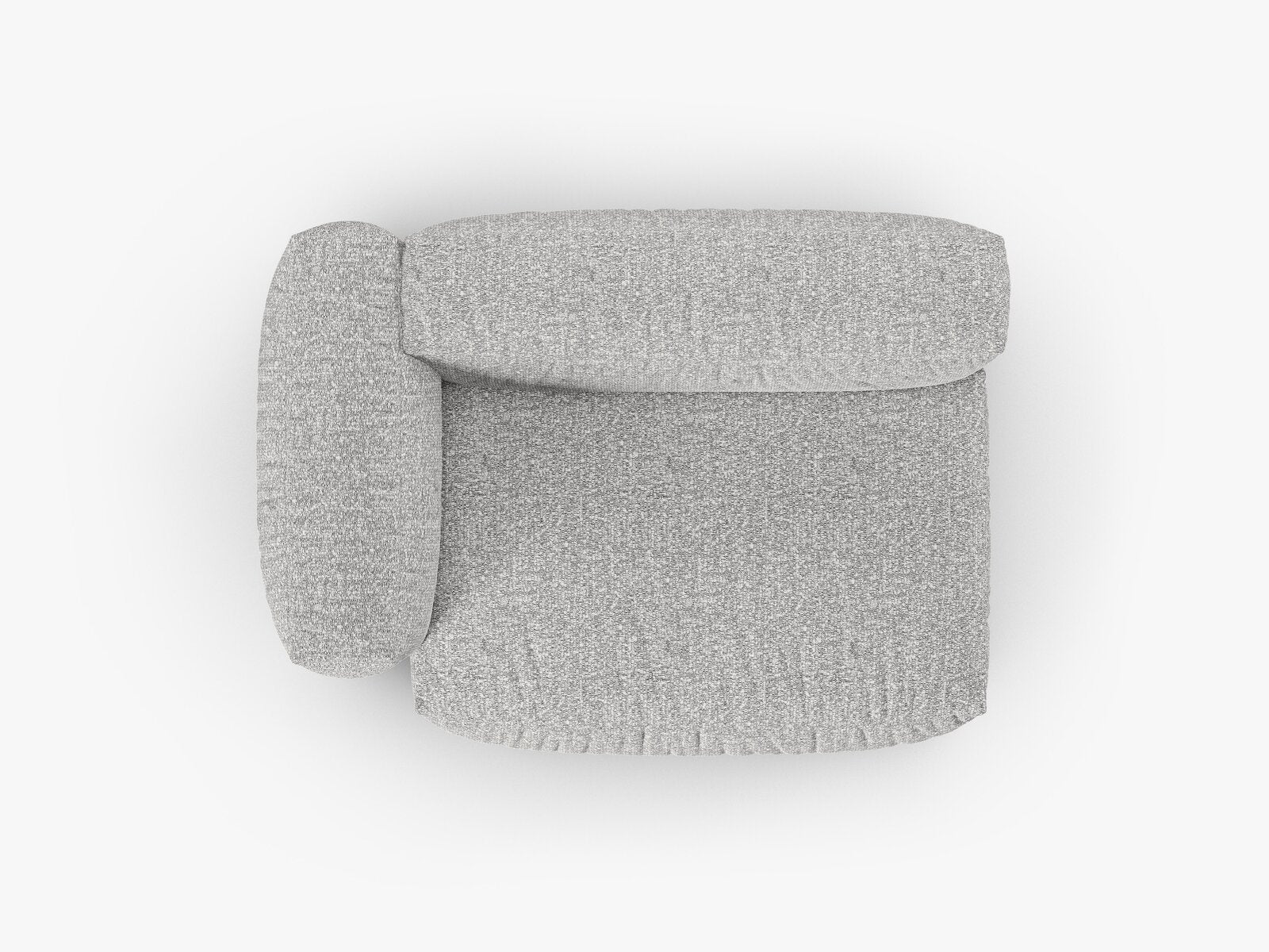Micadoni Eckmodul mit Armlehne Martina 1-Sitzer Groß 90cm Sitztiefe Links Boucle Monet Silber