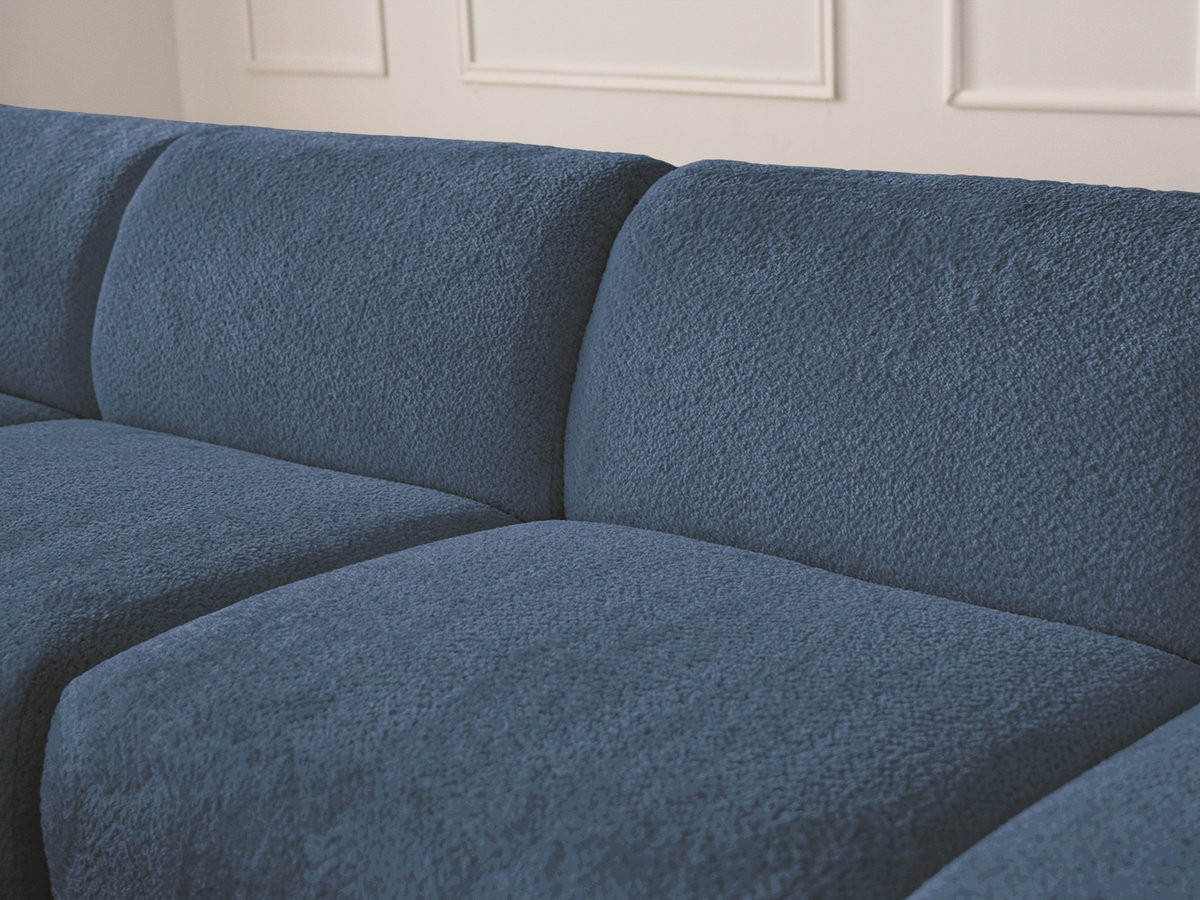 Bobochic Anda Ecksofa 292 × 163 cm Chenille Dunkelblau Ecke links