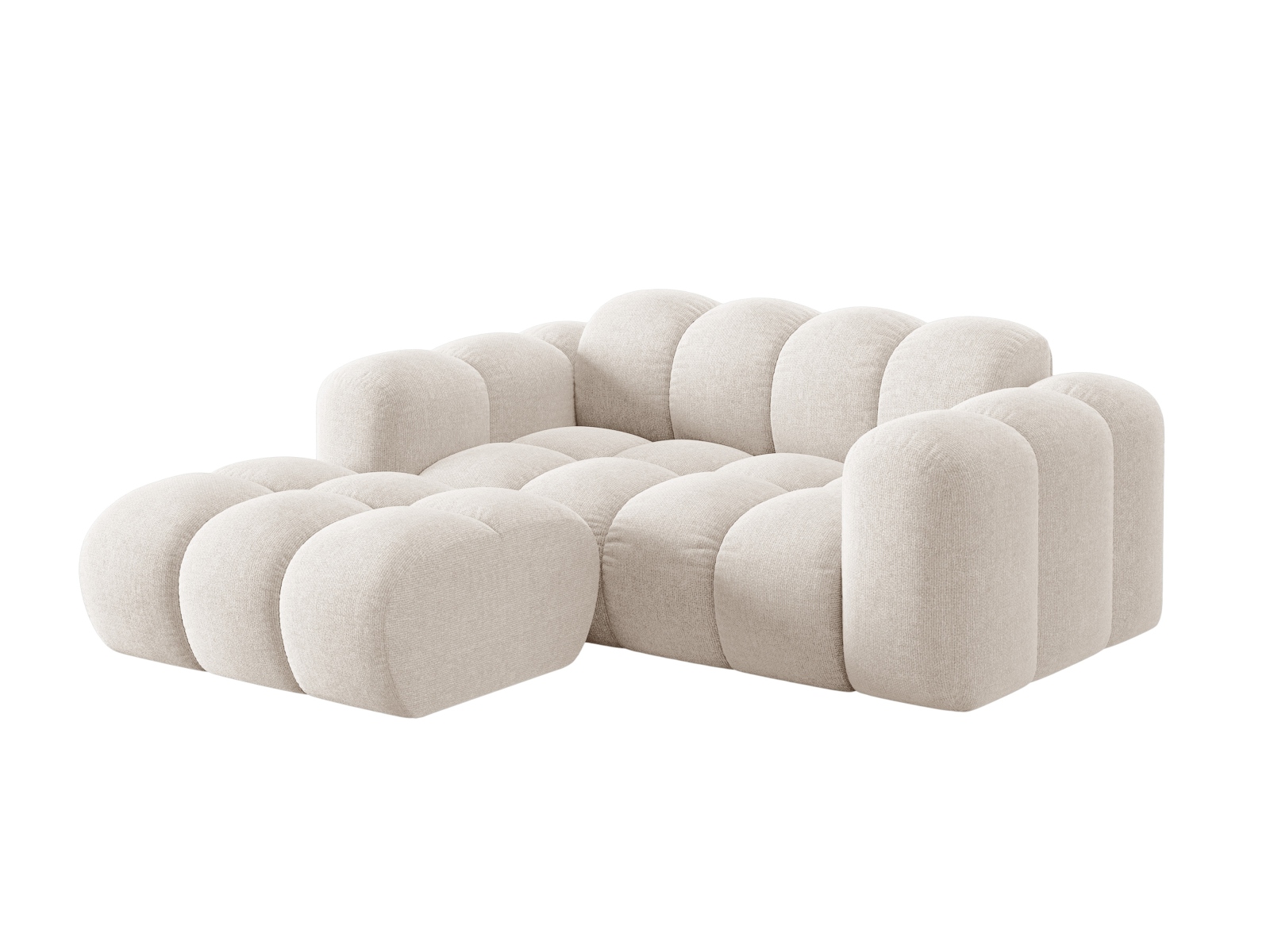 Cosmopolitan Design Ecksofa Treno 2-Sitzer Chenille Eden Helles Beige Links