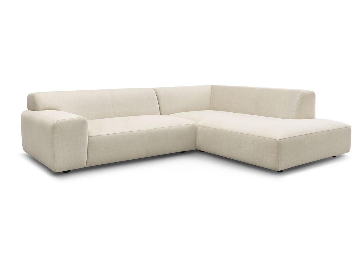Bobochic Lavena Ecksofa 272 × 220 cm Samt Beige Ecke rechts